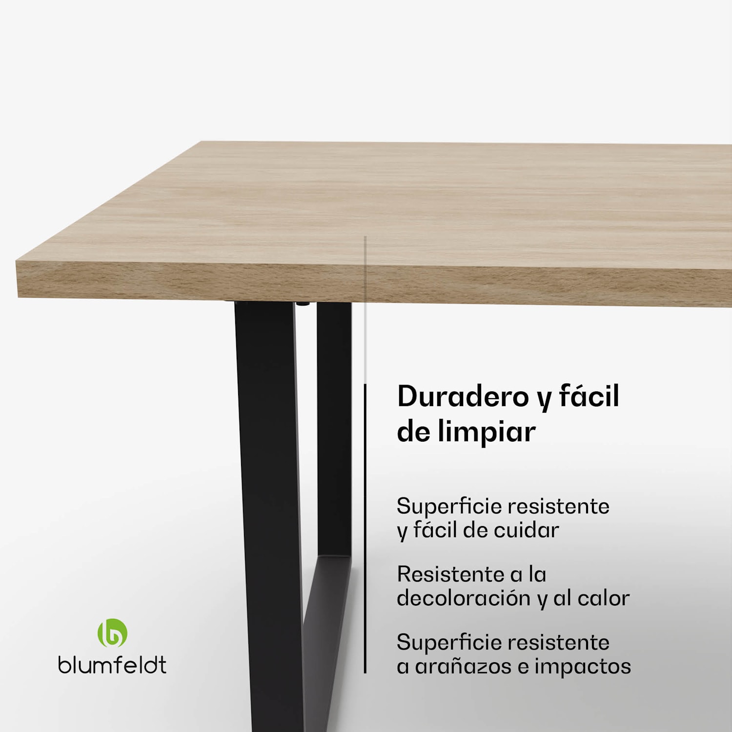 Juego de mesa de comedor Bearsdon | tablero y patas de metal | estilo industrial | estable | moderno 160 x 90 | Pino