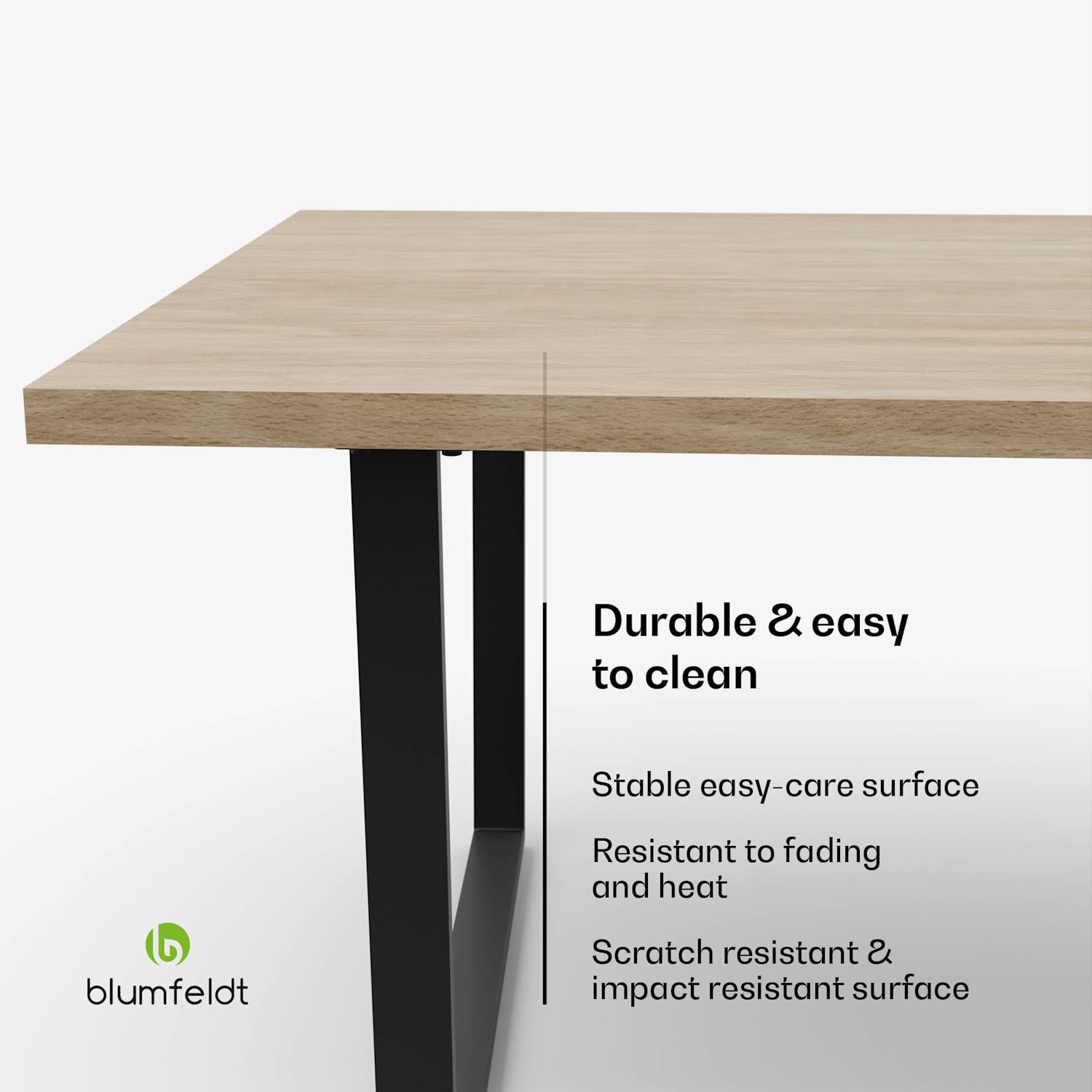 Bearsdon eettafel | tafelblad & metalen tafelpoten | industriële stijl | stabiel | modern 160 x 90 | Den