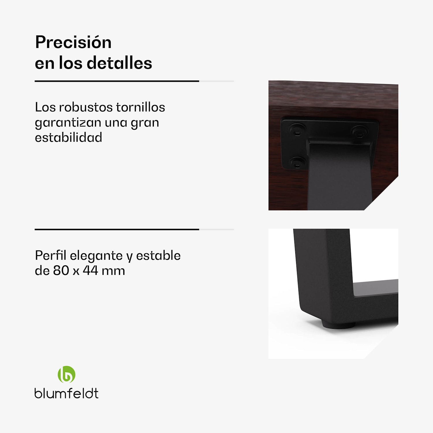 Juego de mesa de comedor Bearsdon | tablero y patas de metal | estilo industrial | estable | moderno 160 x 90 | Teca