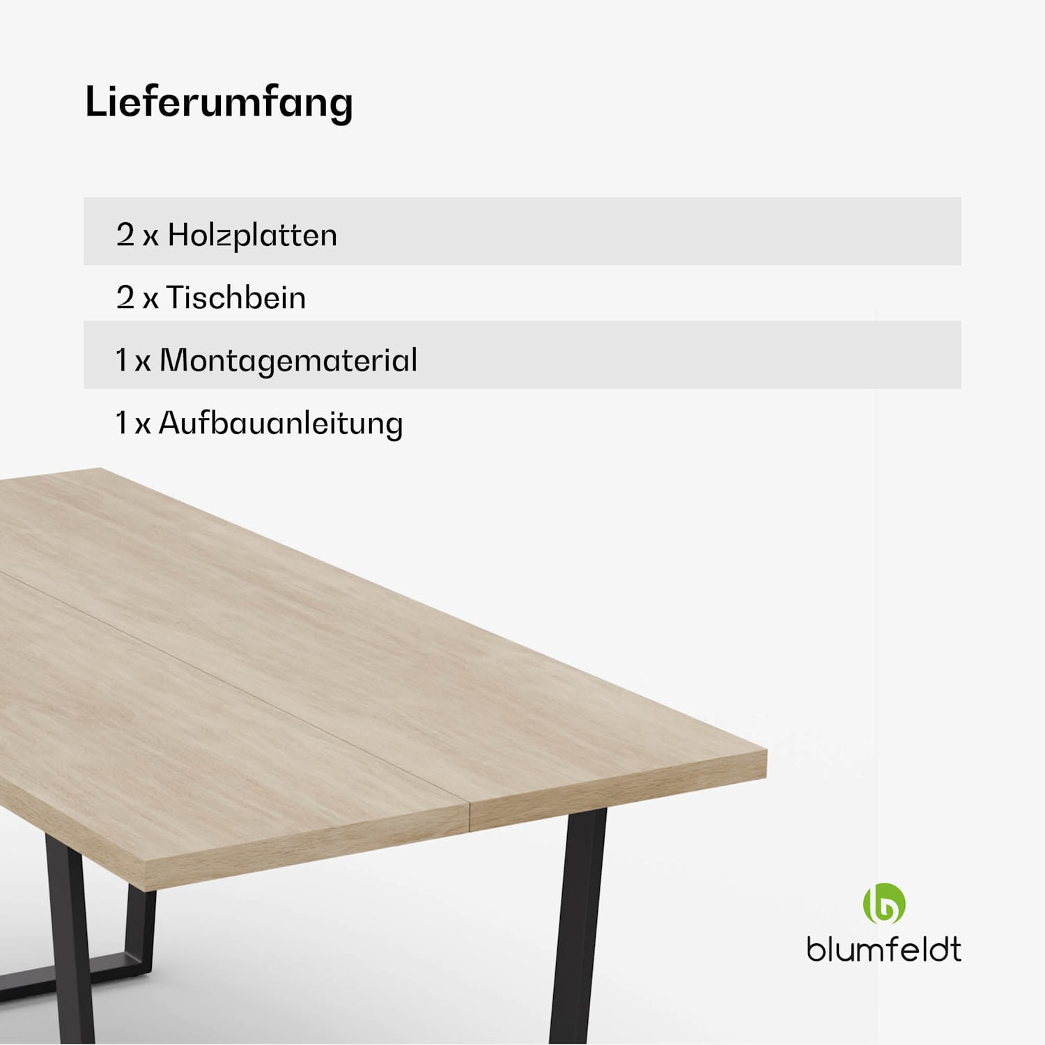 Bearsdon Esstisch Set | Tischplatte & Metall-Tischbeine | Industrial Style | stabil | modern 180 x 90 | Kiefer