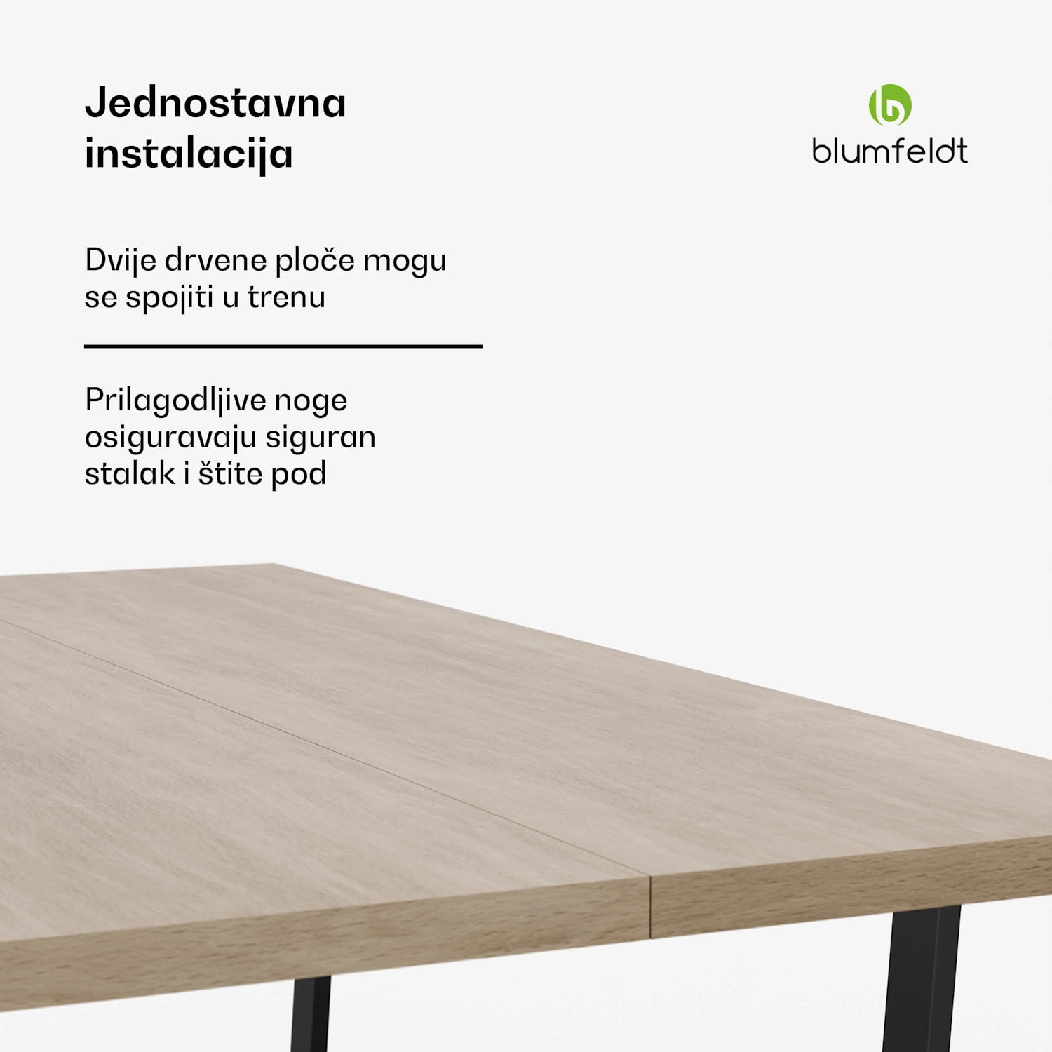 Bearsdon blagovaonski set, ploča stola i metalne noge stola, industrijski stil, stabilan, moderna 180 x 90 | Bor