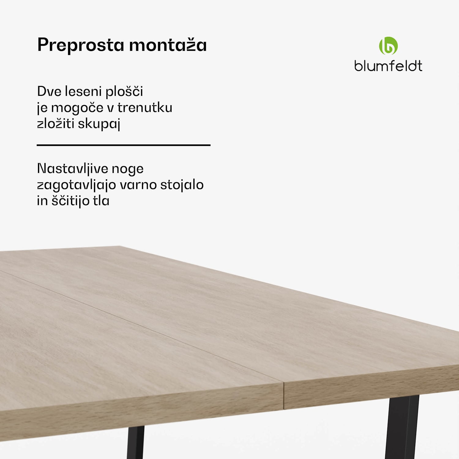 Jedilni set Bearsdon, mizna plošča in kovinske noge mize, industrijski slog, stabilno, moderno 180 x 90 | Borovec