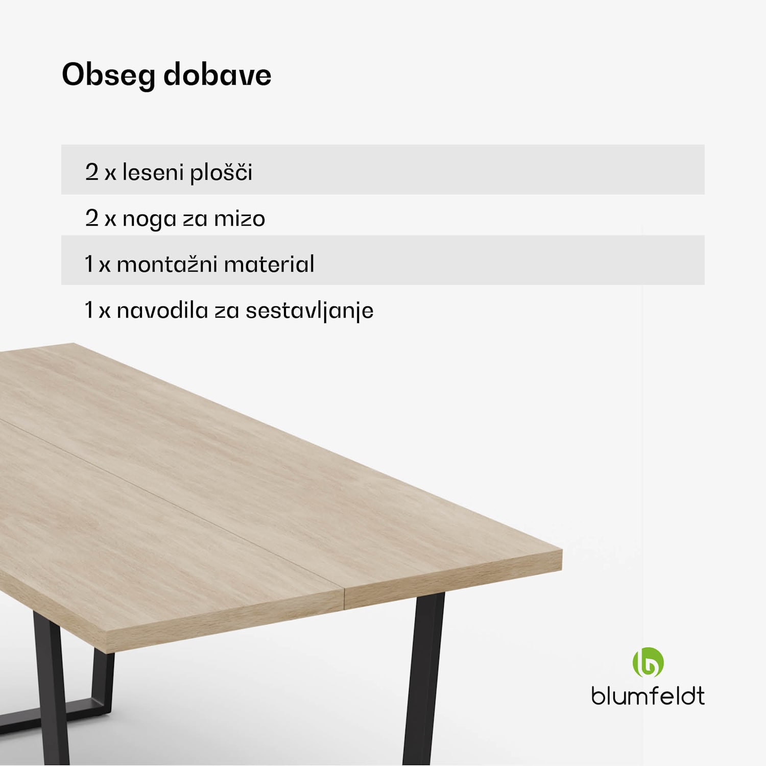 Jedilni set Bearsdon, mizna plošča in kovinske noge mize, industrijski slog, stabilno, moderno 180 x 90 | Borovec