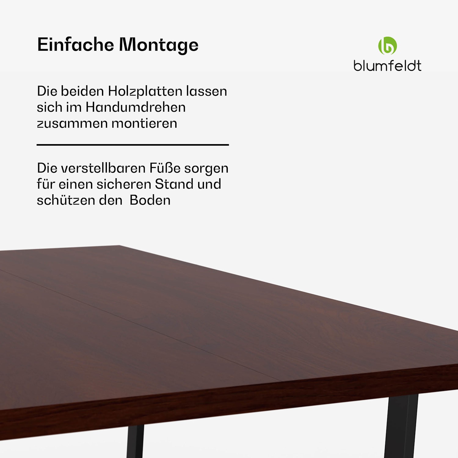Bearsdon Esstisch Set | Tischplatte & Metall-Tischbeine | Industrial Style | stabil | modern 180 x 90 | Teakholz