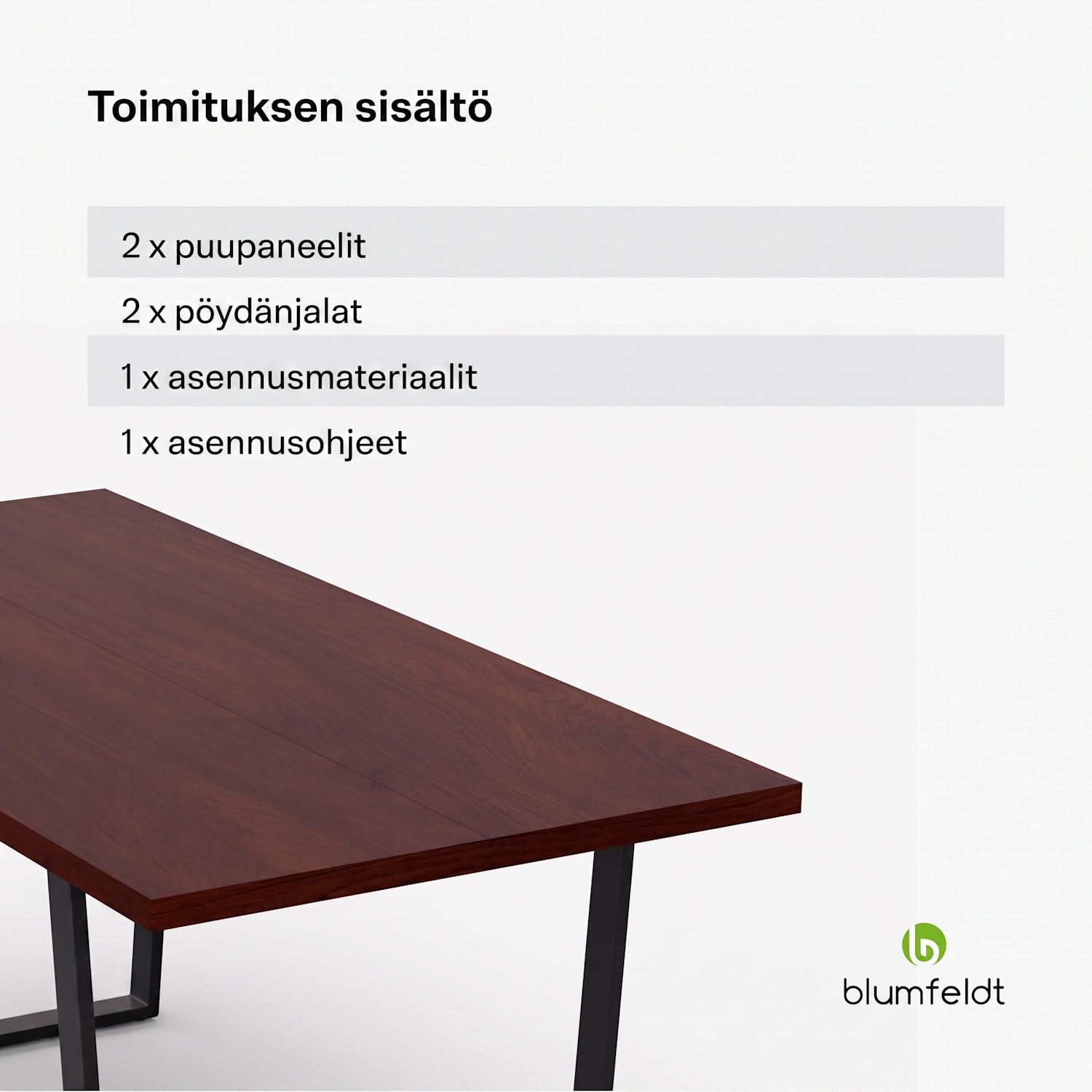 Bearsdon-ruokapöytäsetti | pöytälevy ja metalliset pöydänjalat | teollinen tyyli | vakaa | moderni 180 x 90 | Tiikki