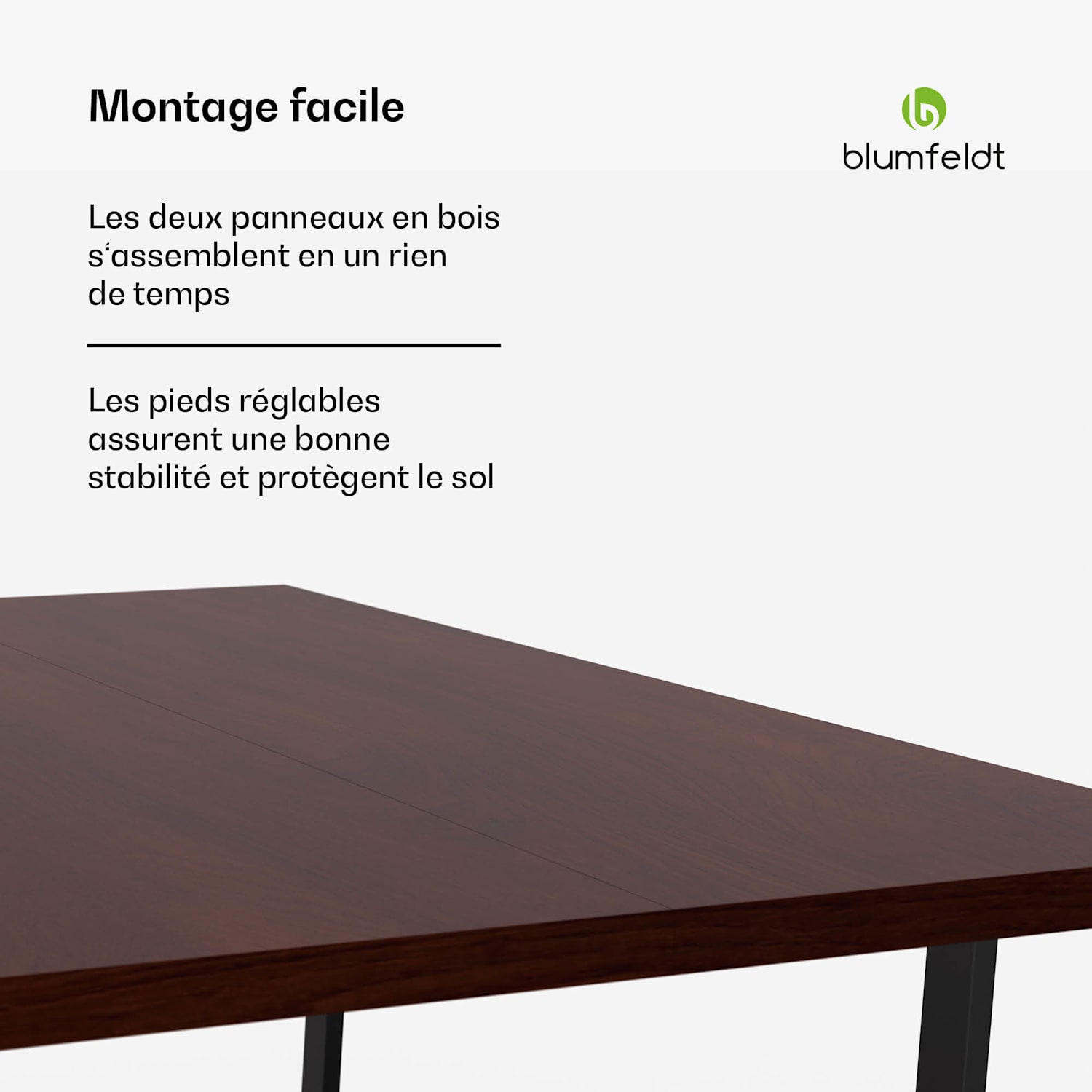 Bearsdon Set Table à Manger | Plateau de Table & Pieds de Table en Métal | Style Industriel | stable | moderne 180 x 90 | Teck