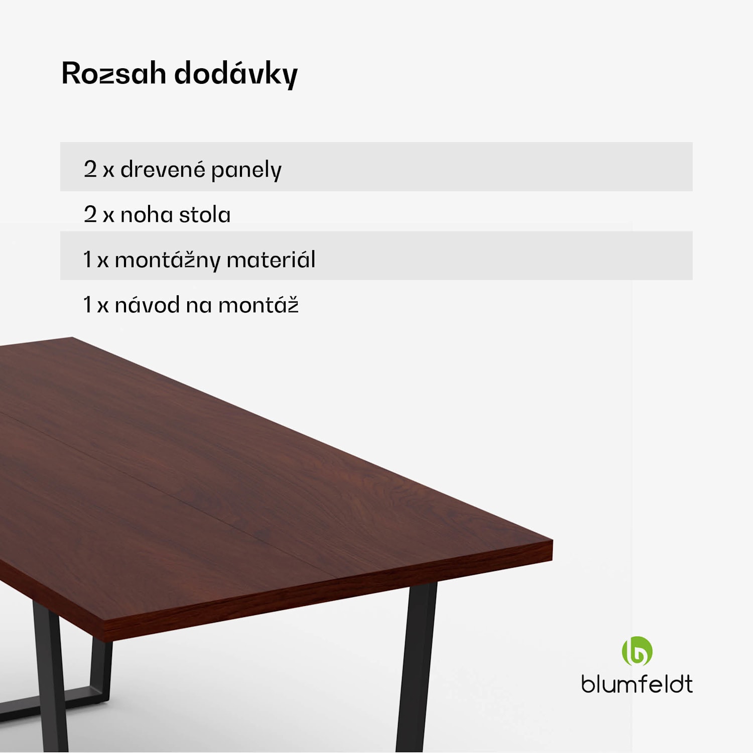 Bearsdon jedálenský set, stolová doska a kovové nohy stola, industriálny štýl, stabilný, moderný 180 x 90 | Teakové drevo
