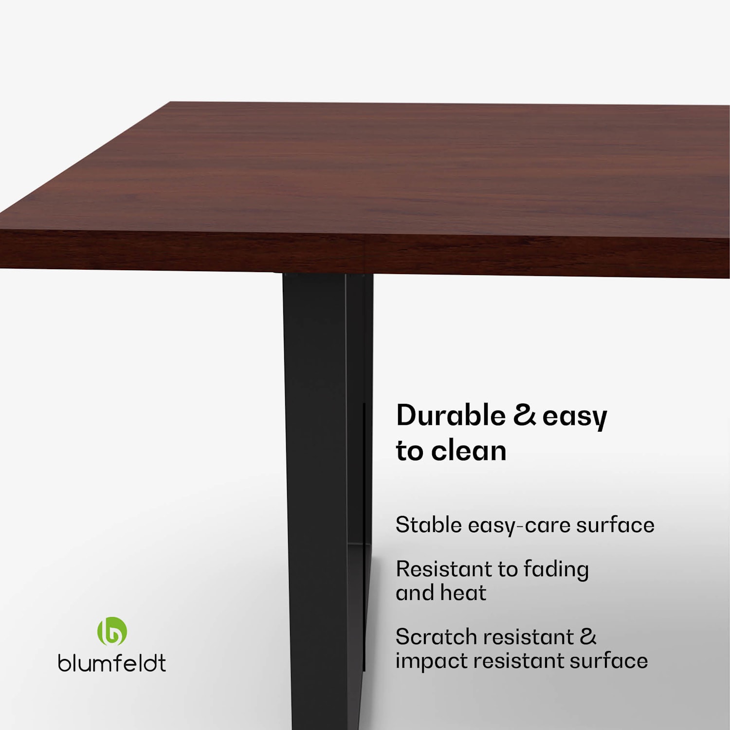 Bearsdon dining table set | table top & metal table legs | industrial style | stable | modern 180 x 90 | Teak