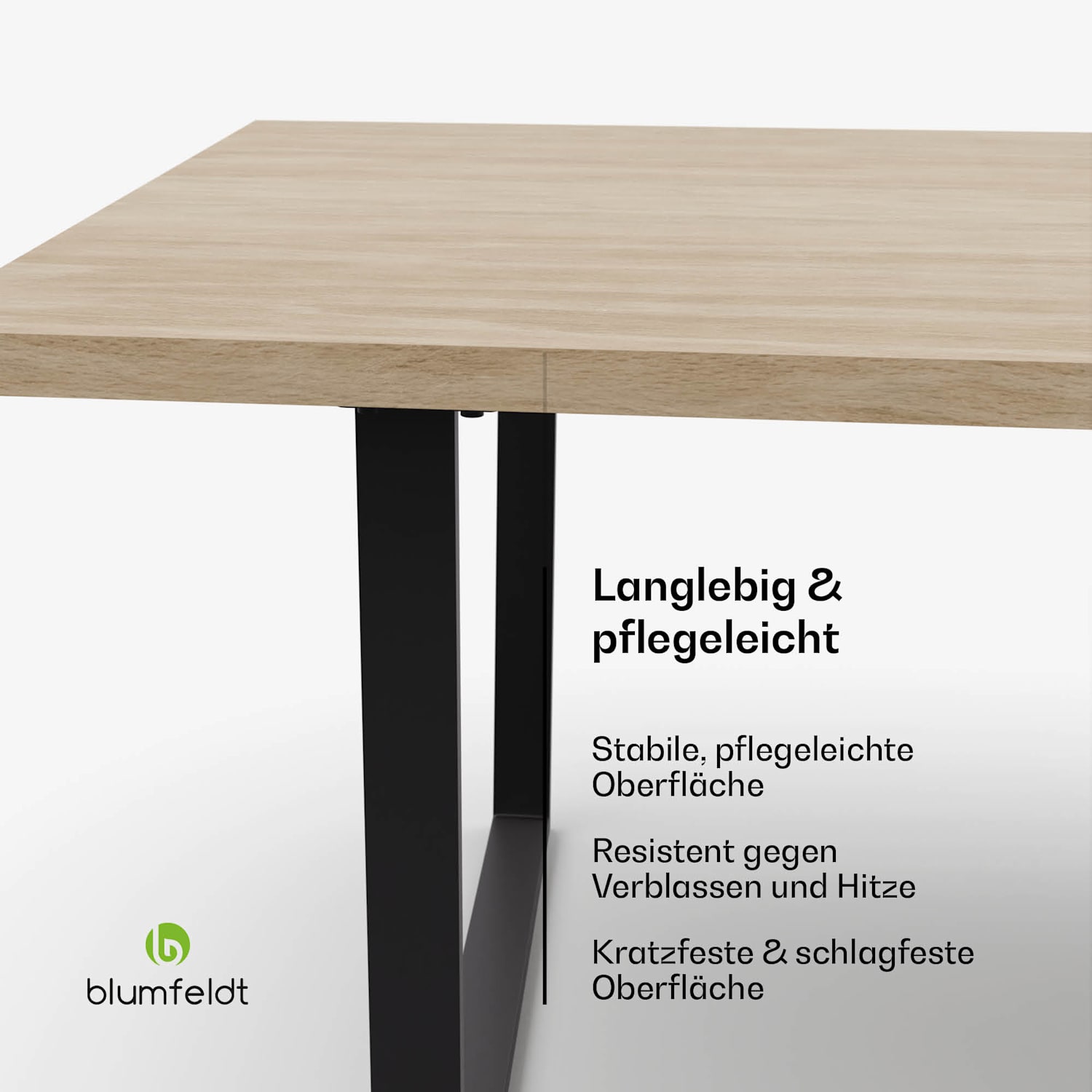 Bearsdon Esstisch Set | Tischplatte & Metall-Tischbeine | Industrial Style | stabil | modern 200 x 100 | Kiefer