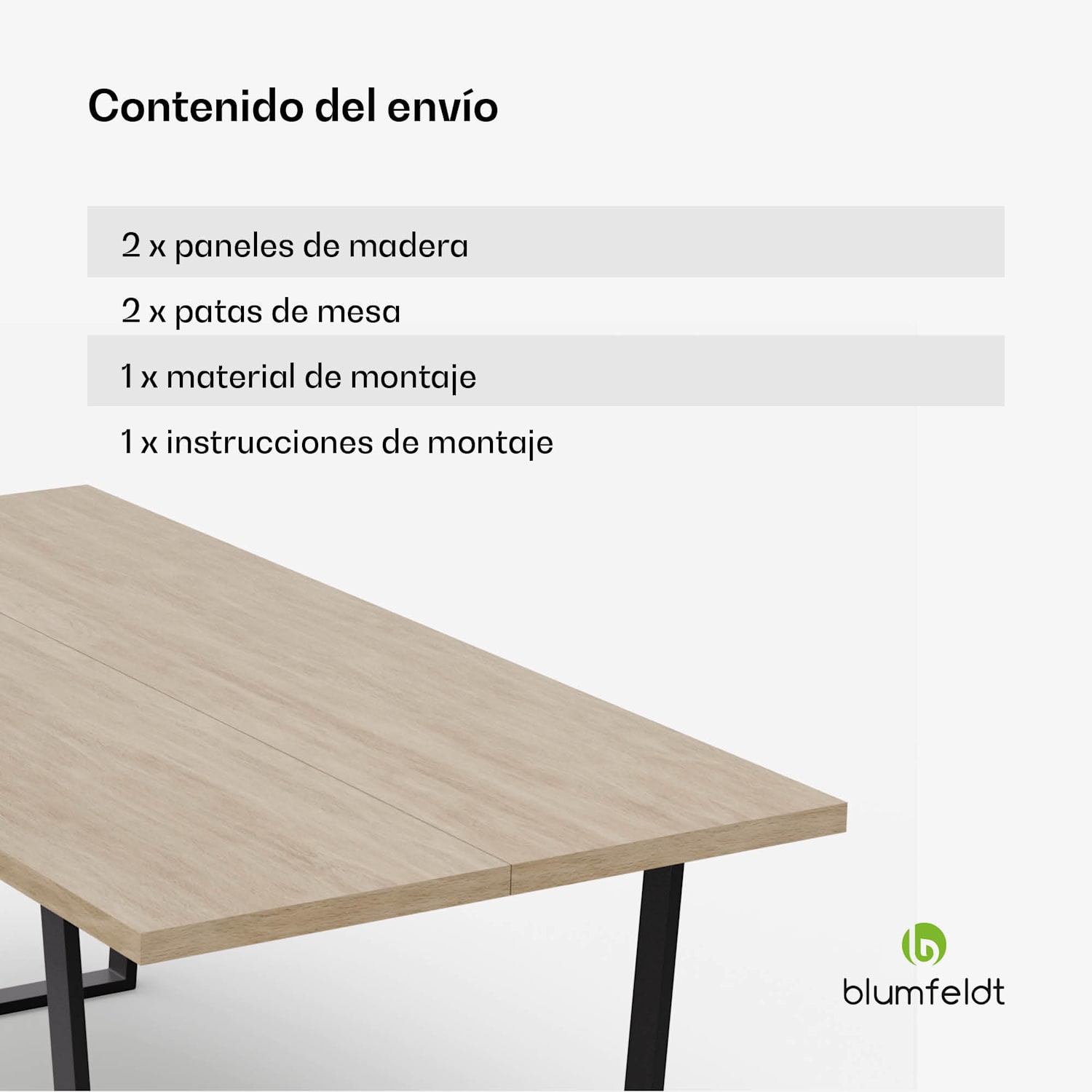 Juego de mesa de comedor Bearsdon | tablero y patas de metal | estilo industrial | estable | moderno 200 x 100 | Pino