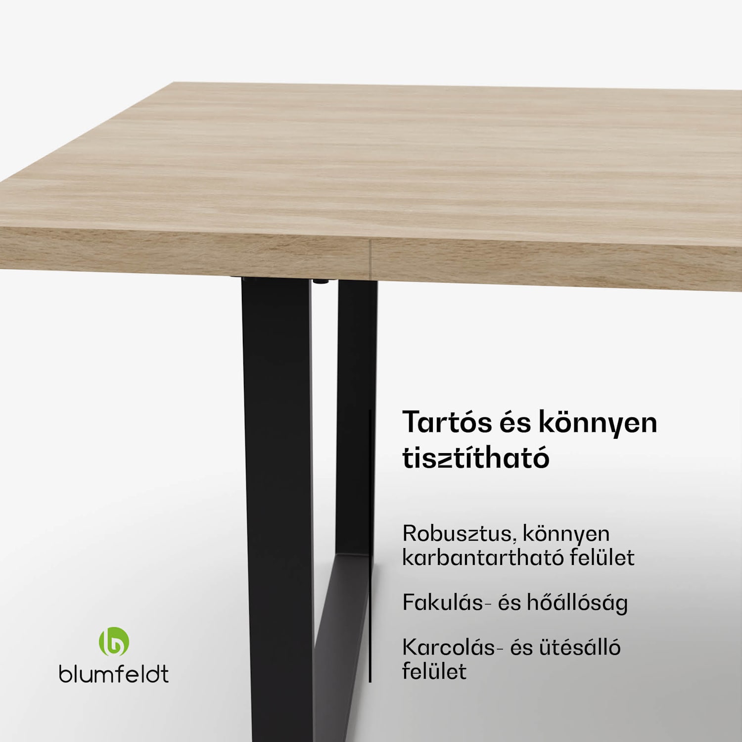 Bearsdon étkezőgarnitúra, asztallap és fém asztallábak, ipari stílus, stabil, modern 200 x 100 | Fenyő