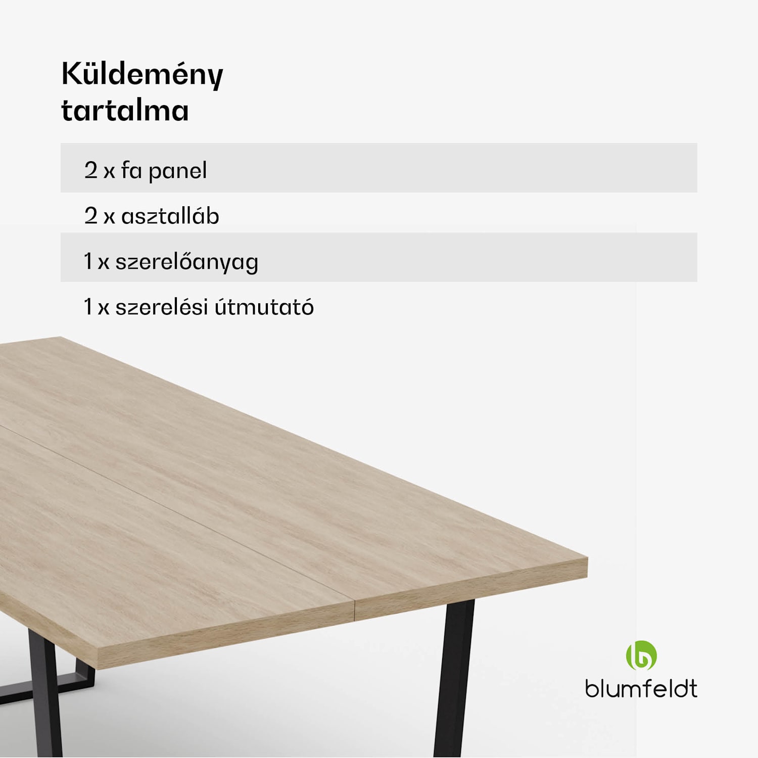 Bearsdon étkezőgarnitúra, asztallap és fém asztallábak, ipari stílus, stabil, modern 200 x 100 | Fenyő