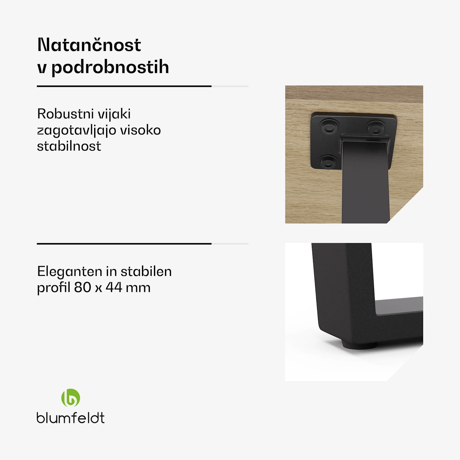 Jedilni set Bearsdon, mizna plošča in kovinske noge mize, industrijski slog, stabilno, moderno 200 x 100 | Borovec