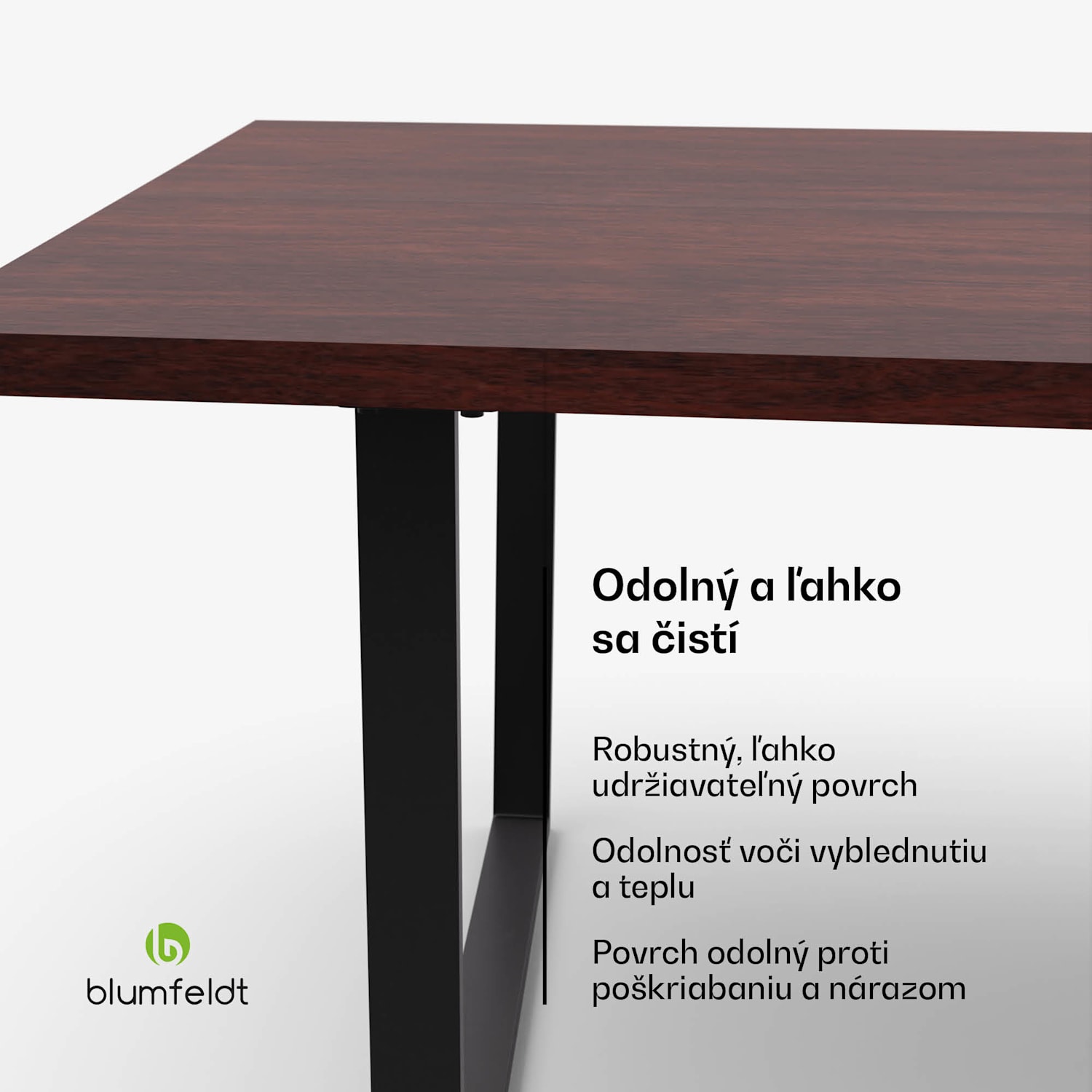 Bearsdon jedálenský set, stolová doska a kovové nohy stola, industriálny štýl, stabilný, moderný 200 x 100 | Teakové drevo