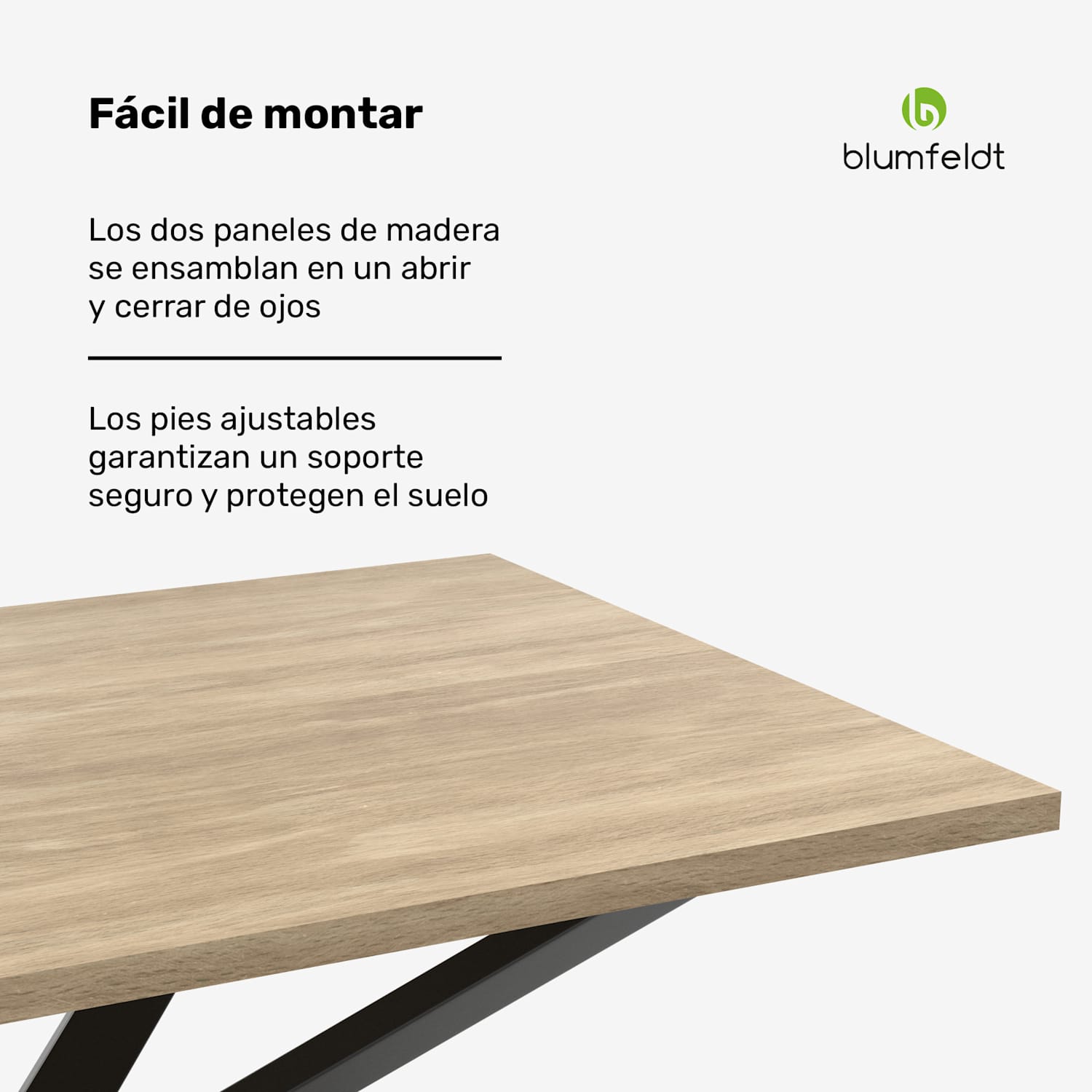 Bearsdon conjunto mesa de comedor | tablero y patas metálicas | estilo industrial | estable | moderno 120 x 80 cm | Pino