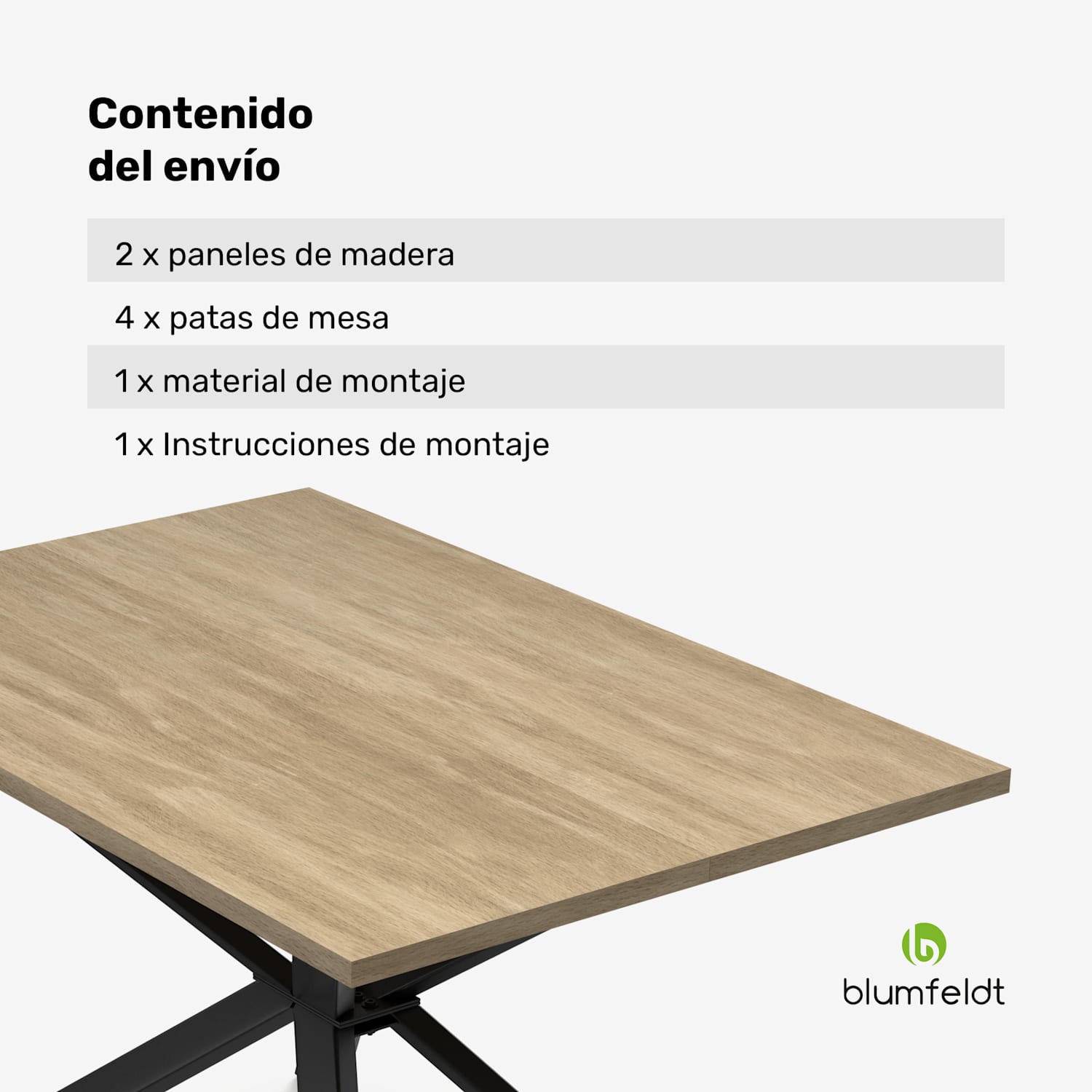 Bearsdon conjunto mesa de comedor | tablero y patas metálicas | estilo industrial | estable | moderno 120 x 80 cm | Pino