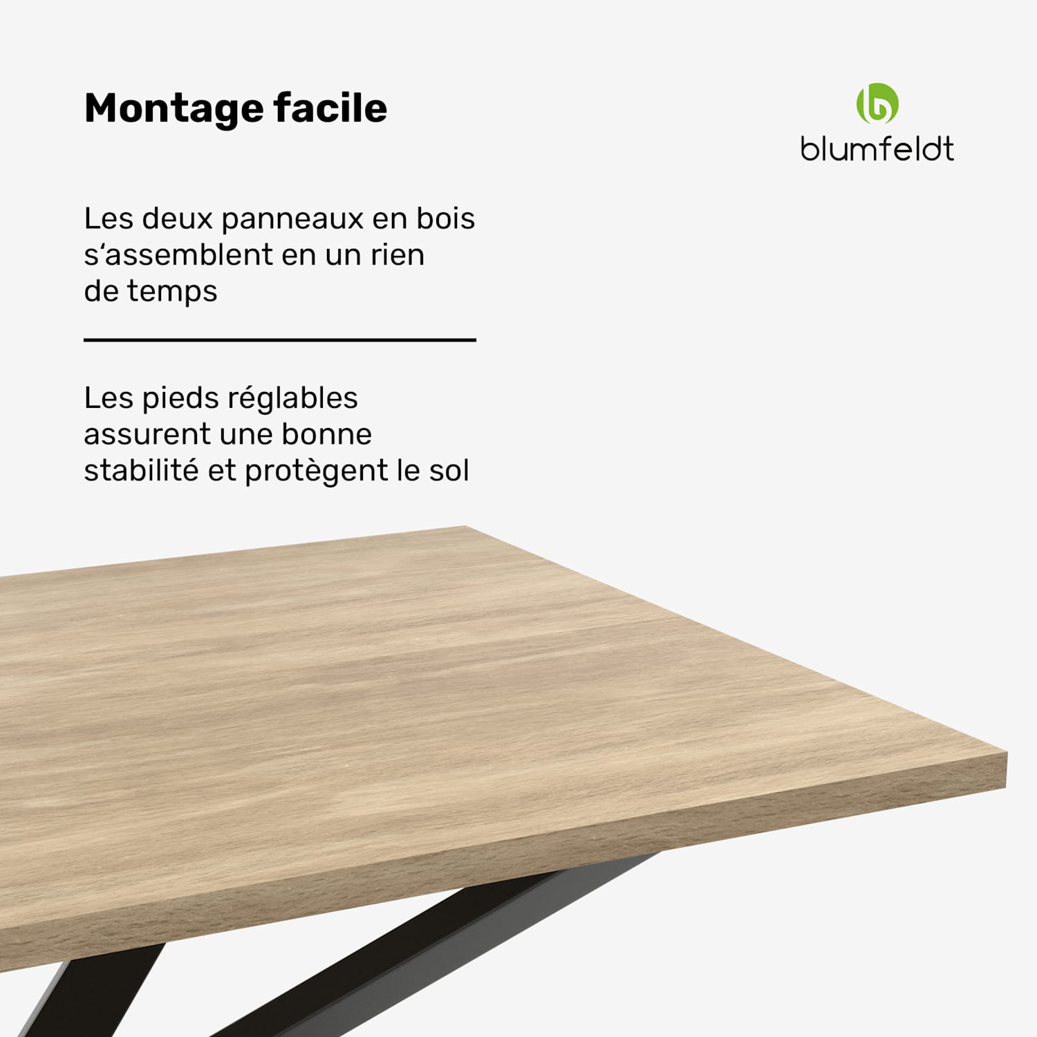 Set de table à manger Bearsdon | Plateau & pieds de table en métal | Style industriel | stable | moderne 120 x 80 cm | Pin