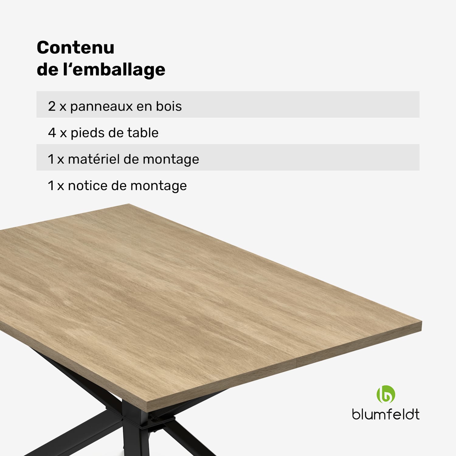 Set de table à manger Bearsdon | Plateau & pieds de table en métal | Style industriel | stable | moderne 120 x 80 cm | Pin