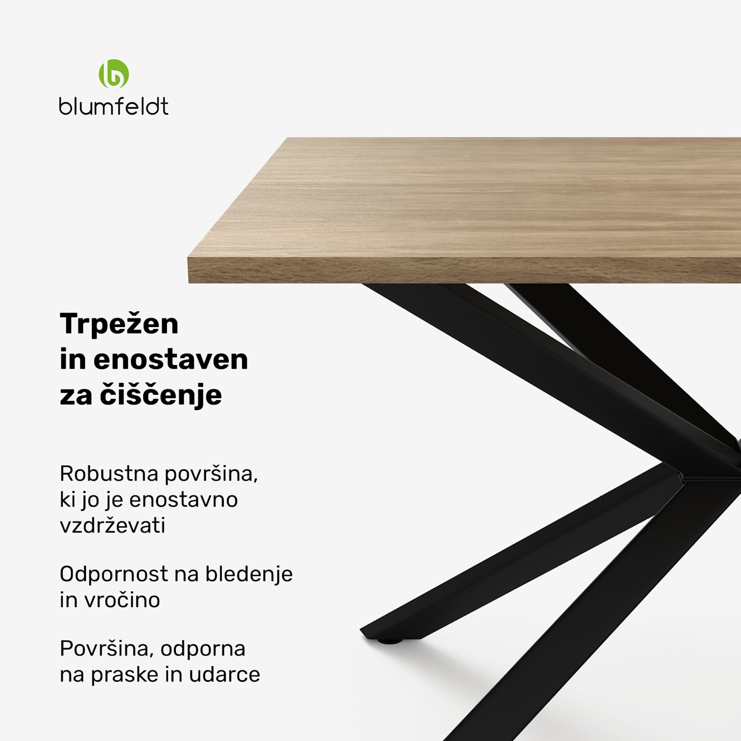 Bearsdon jedilna miza komplet | plošča in kovinske noge | industrijski slog | stabilno | moderno 120 x 80 cm | Borovec