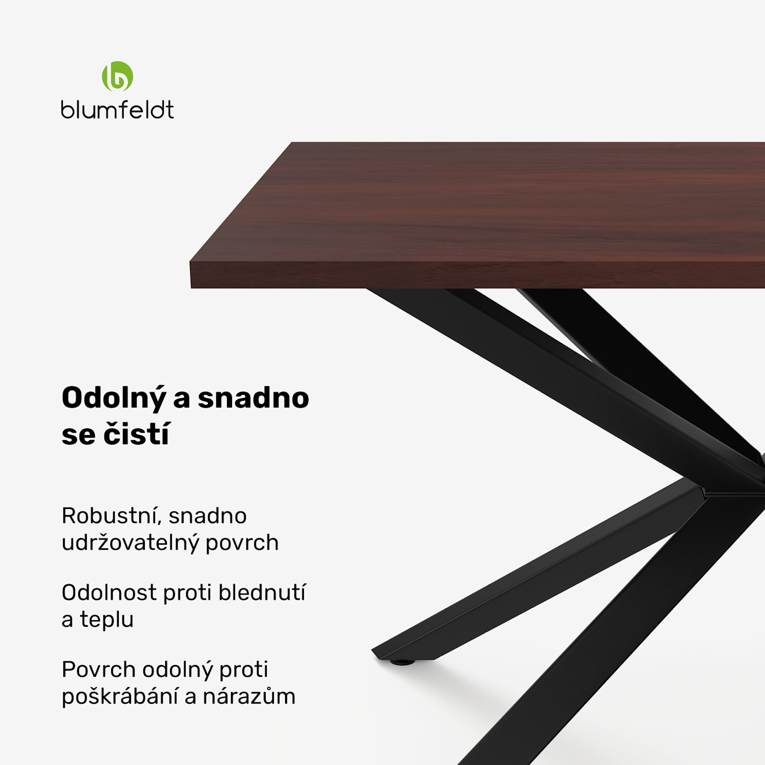 Bearsdon jídelní stůl set | deska & kovové nohy | průmyslový styl | stabilní | moderní 120 x 80 cm | Teakové dřevo