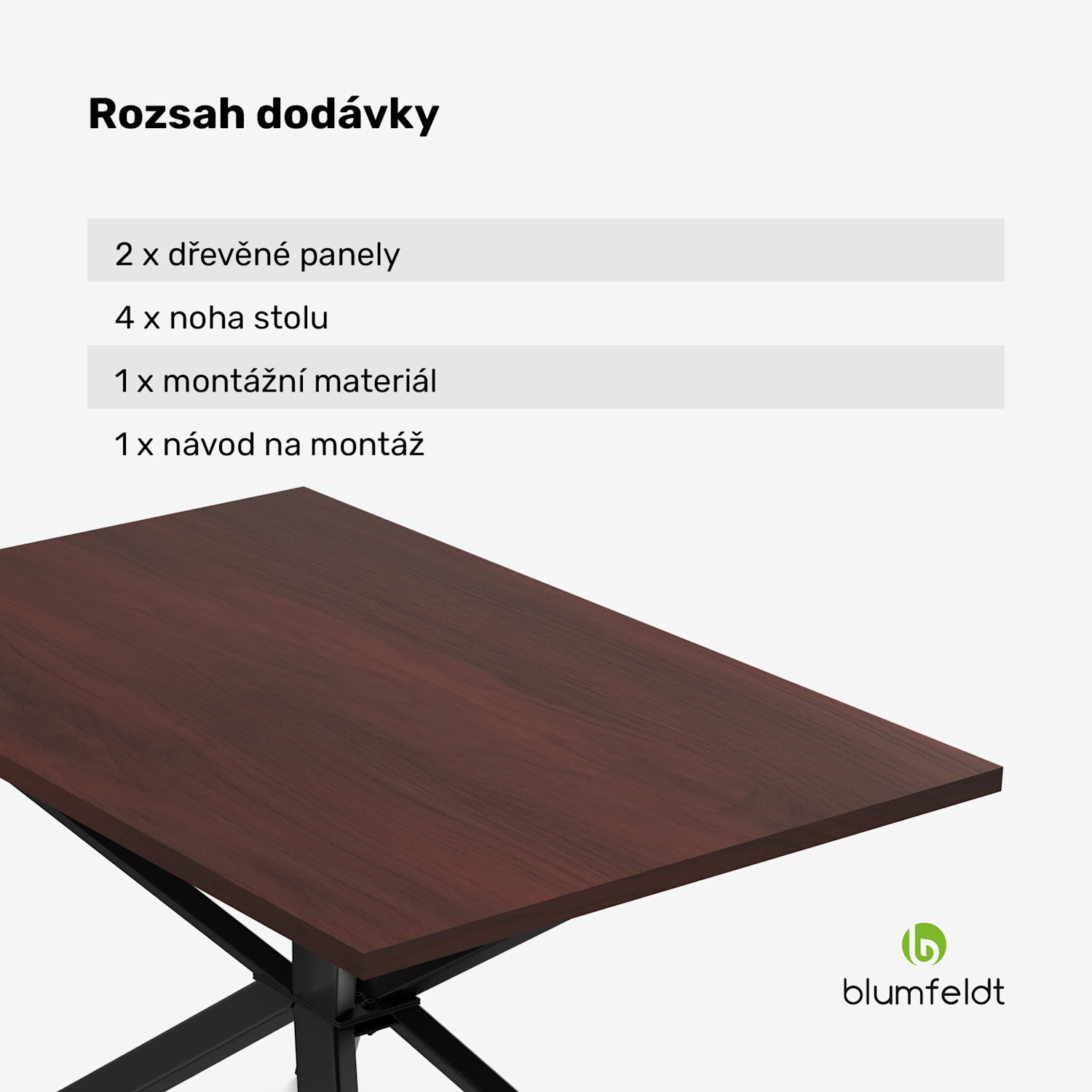 Bearsdon jídelní stůl set | deska & kovové nohy | průmyslový styl | stabilní | moderní 120 x 80 cm | Teakové dřevo