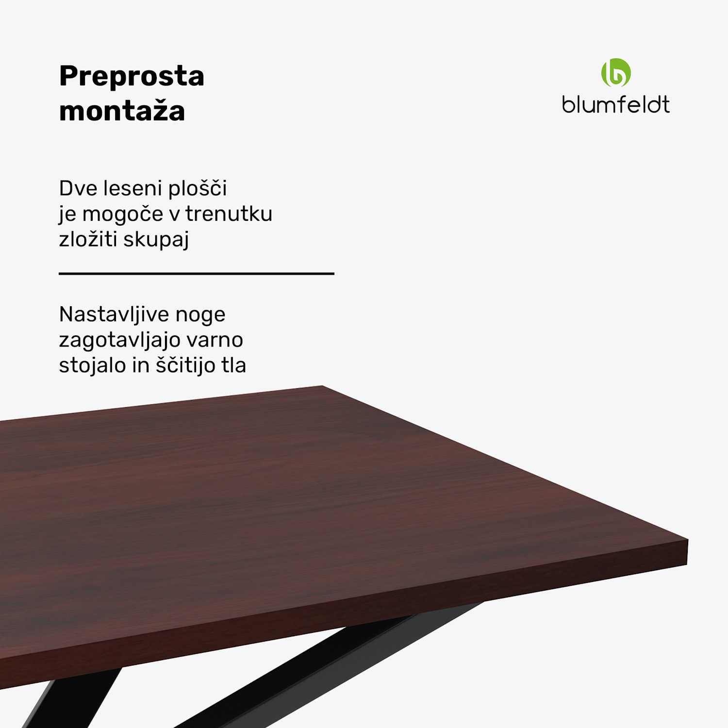 Bearsdon jedilna miza komplet | plošča in kovinske noge | industrijski slog | stabilno | moderno 120 x 80 cm | Tik