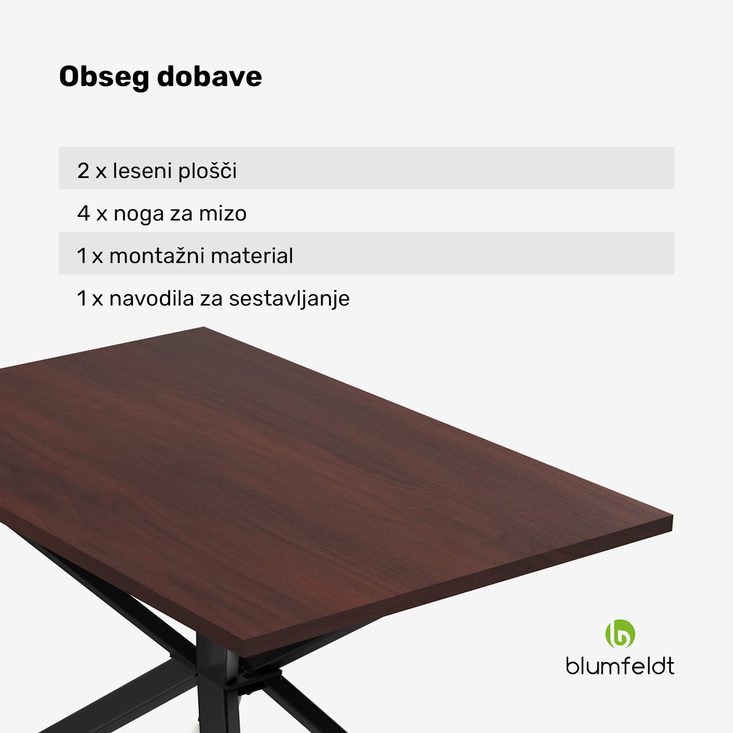Bearsdon jedilna miza komplet | plošča in kovinske noge | industrijski slog | stabilno | moderno 120 x 80 cm | Tik