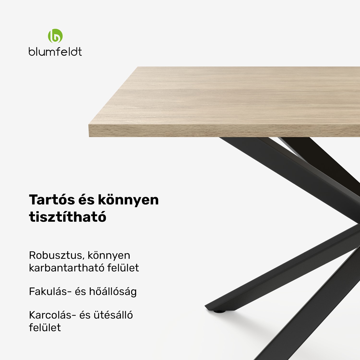 Bearsdon étkezőasztal szett | asztallap és fém asztallábak | ipari stílus | stabil | modern 140 x 80 | Fenyő