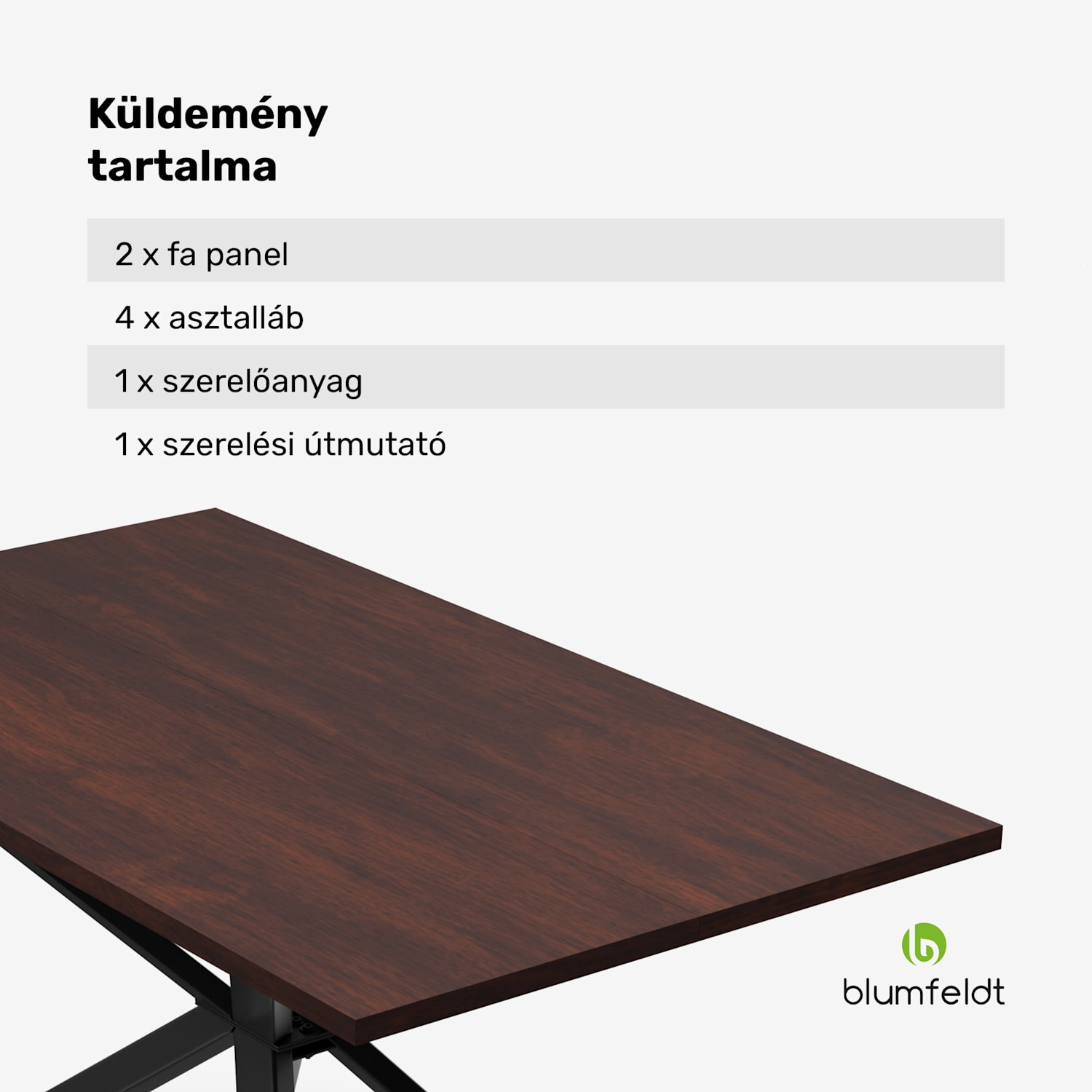 Bearsdon étkezőasztal szett | asztallap és fém asztallábak | ipari stílus | stabil | modern 140 x 80 | Teak