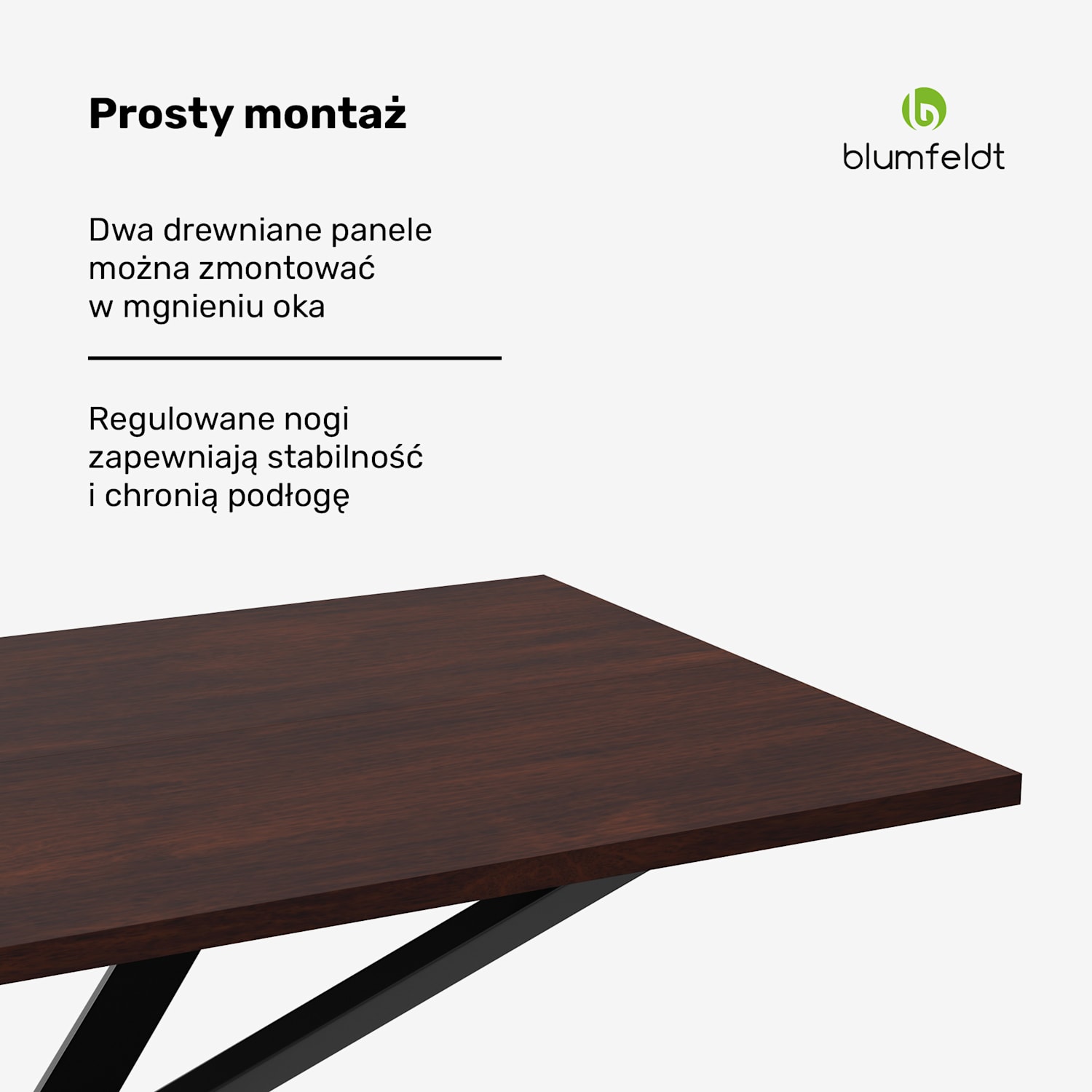 Bearsdon zestaw stołu jadalnianego | blat i metalowe nogi stołu | styl industrialny | stabilny | nowoczesny 140 x 80 | Drewno Tekowe
