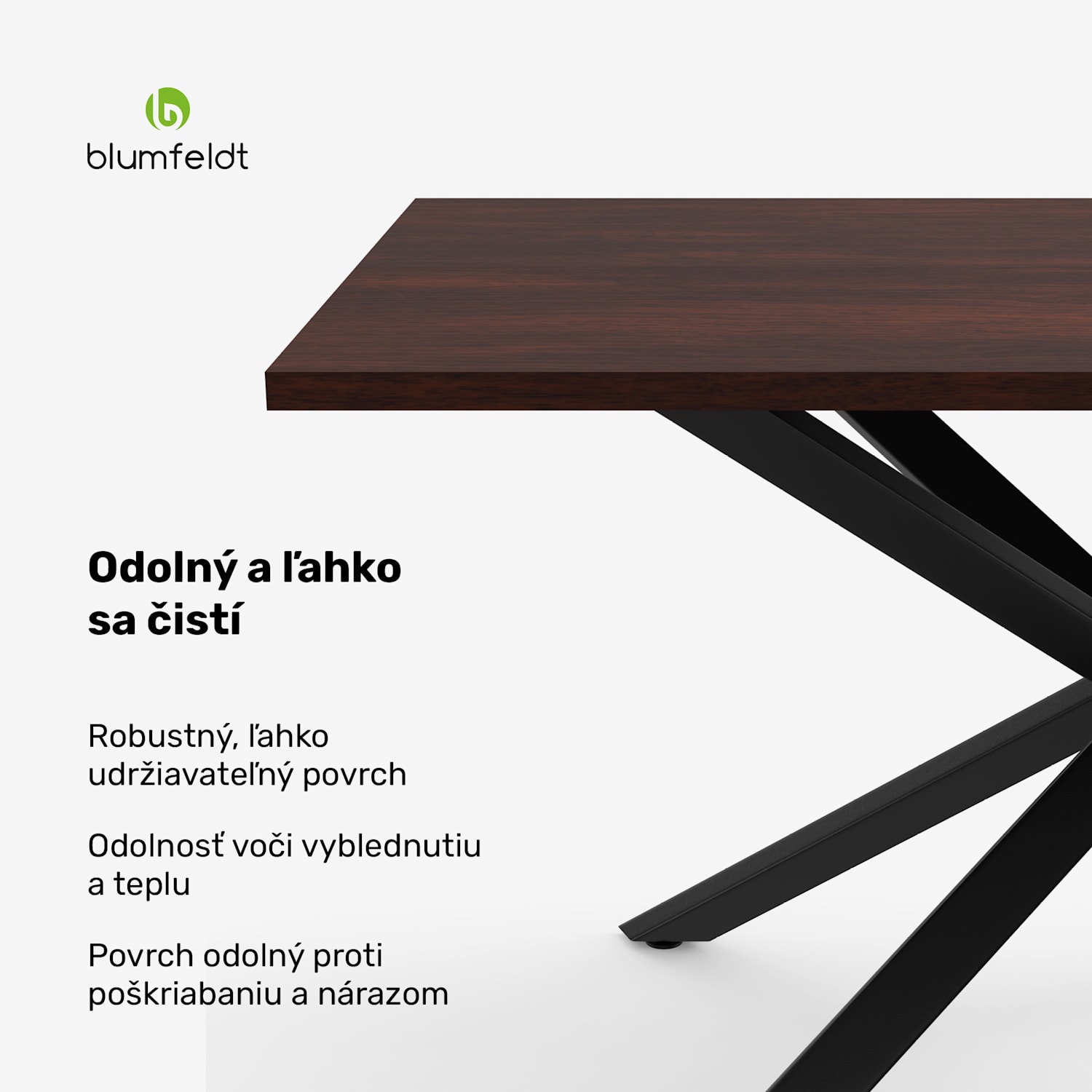 Bearsdon jedálenská súprava | doska stola & kovové nohy | industriálny štýl | stabilná | moderná 140 x 80 | Teakové drevo