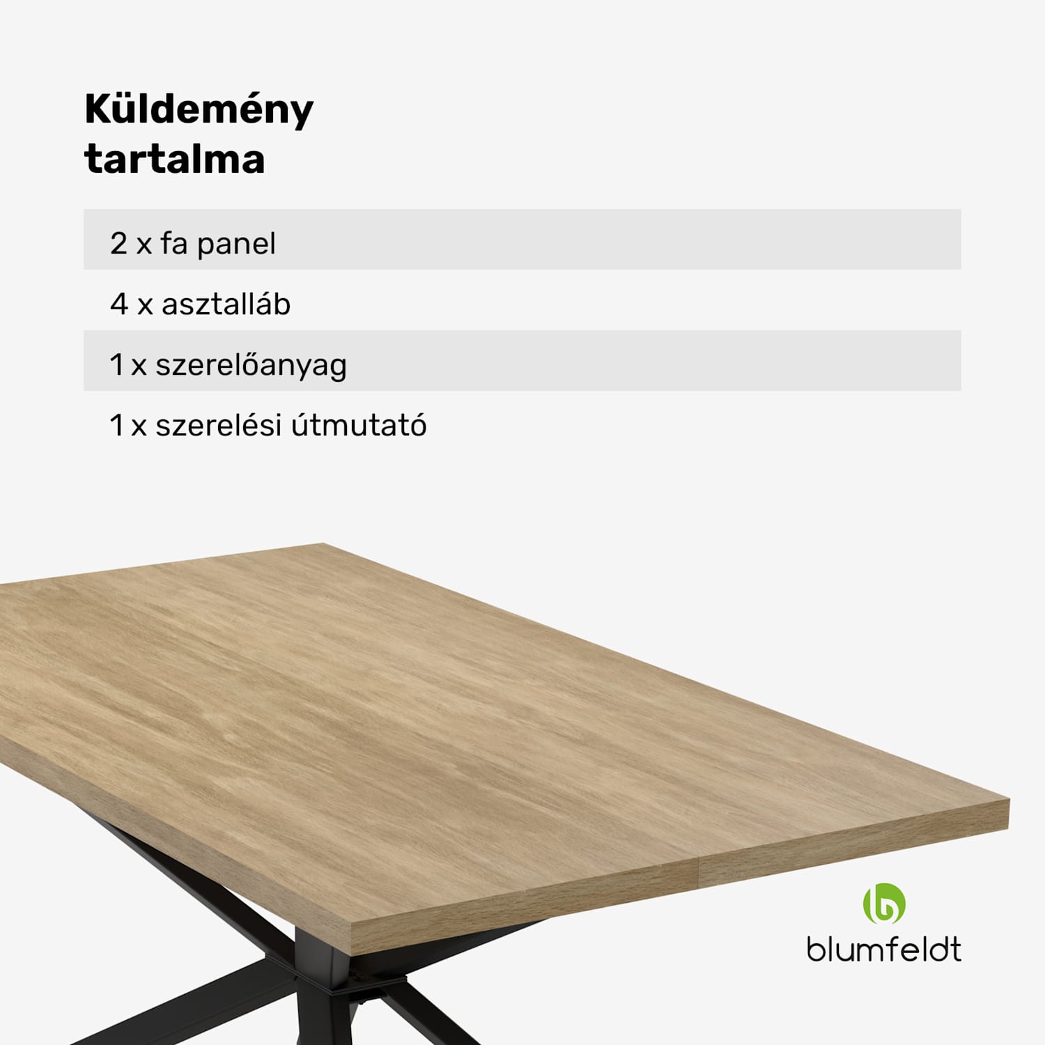 Bearsdon étkezőasztal szett | asztallap és fém asztallábak | ipari stílus | stabil | modern 160 x 90 | Fenyő