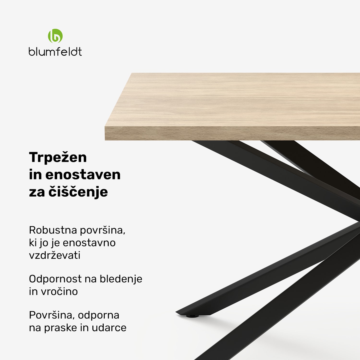 Bearsdon jedilna miza komplet | plošča in kovinske noge | industrijski slog | stabilno | moderno 160 x 90 | Borovec