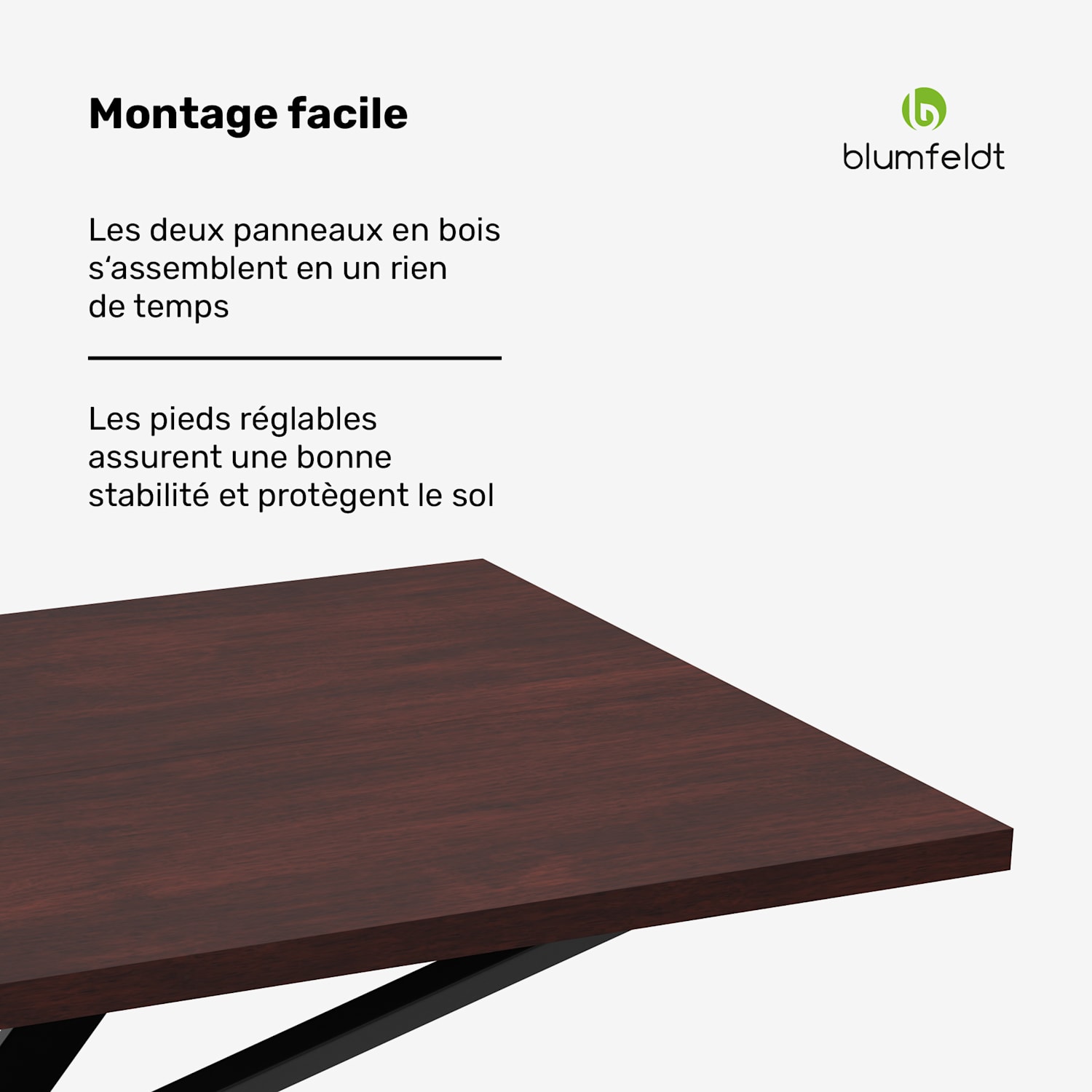 Set de table à manger Bearsdon | Plateau & pieds de table en métal | Style industriel | stable | moderne 160 x 90 | Teck