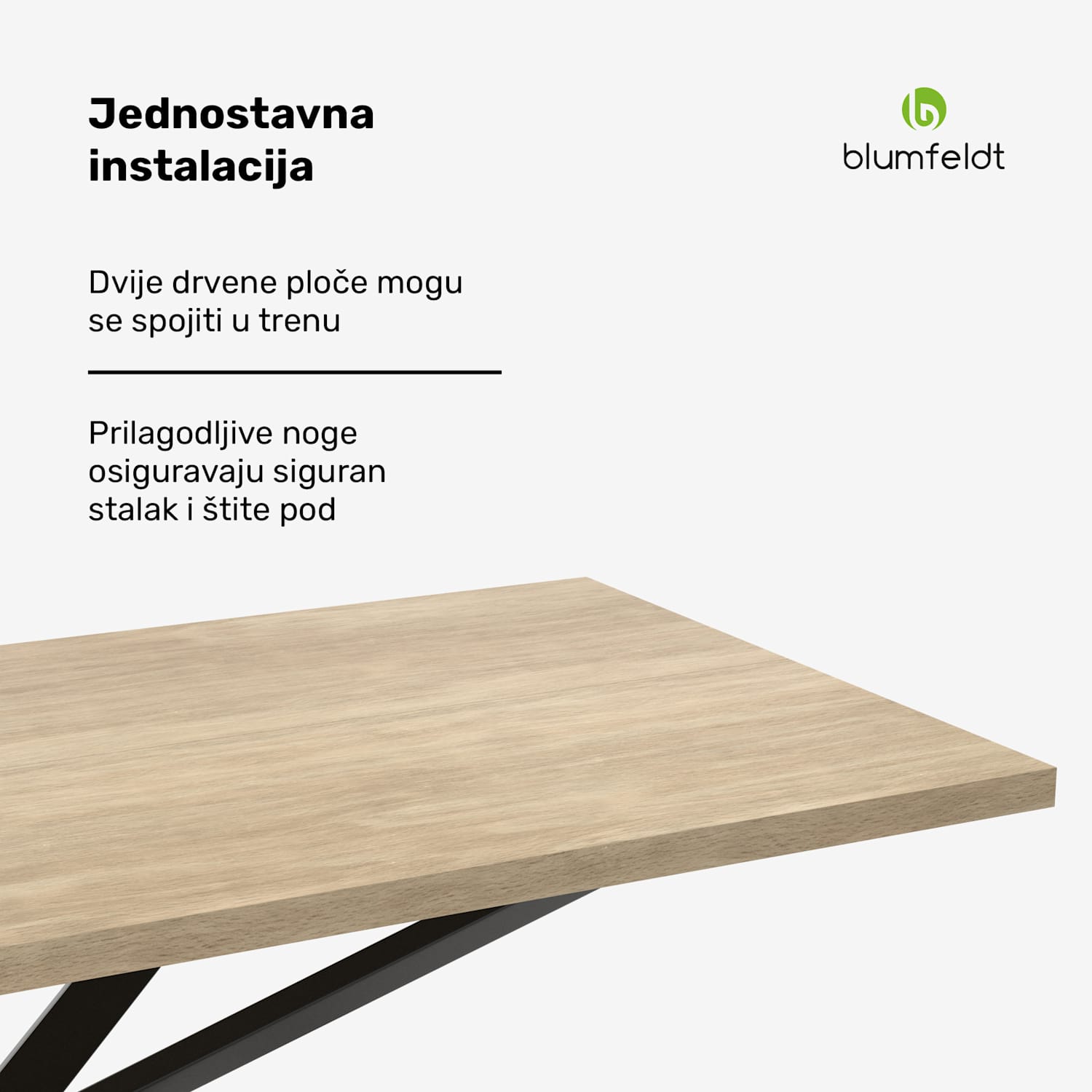 Bearsdon set blagovaonskog stola | ploča stola i metalne noge | industrijski stil | stabilan | moderan 180 x 90 | Bor