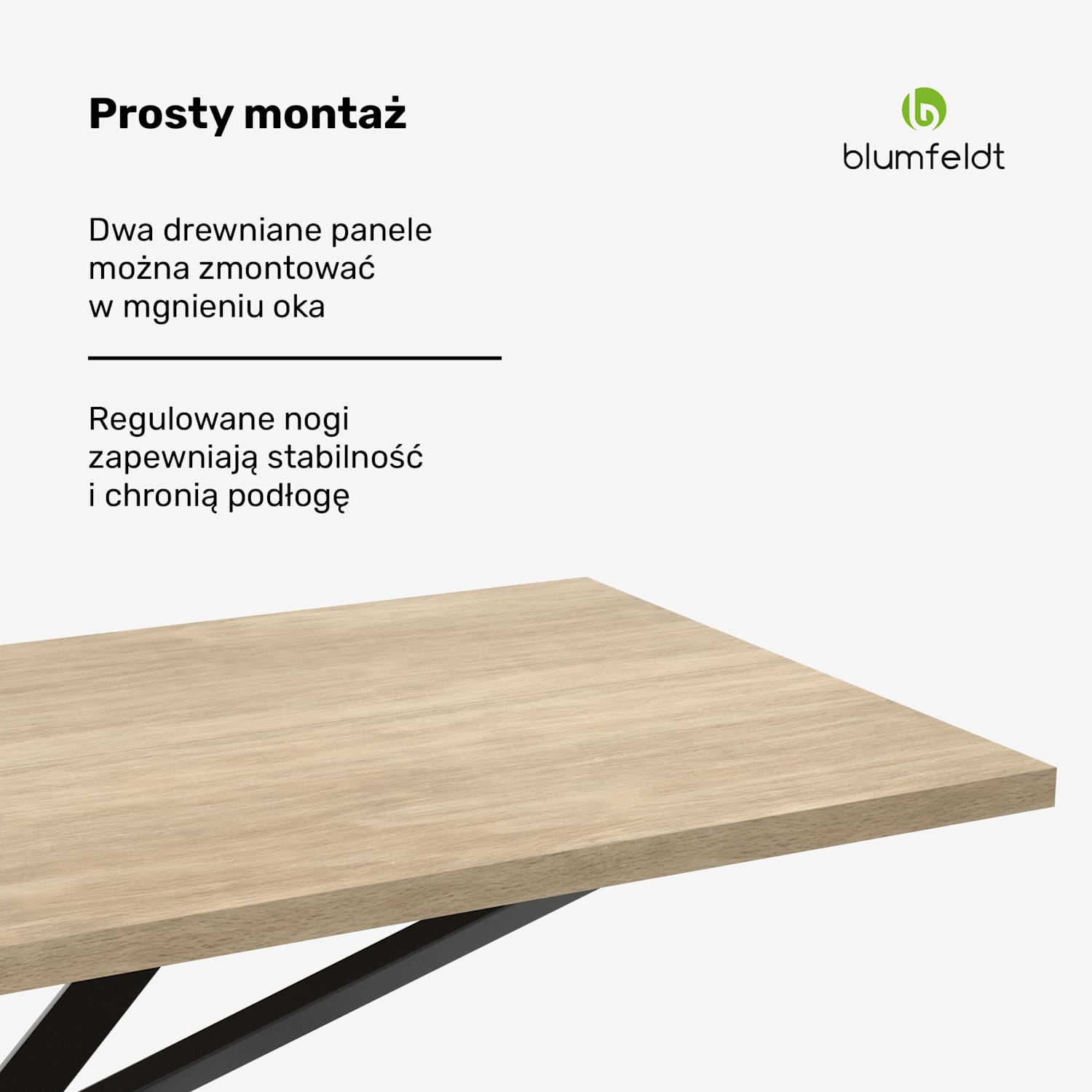 Bearsdon zestaw stołu jadalnianego | blat i metalowe nogi stołu | styl industrialny | stabilny | nowoczesny 180 x 90 | Sosna