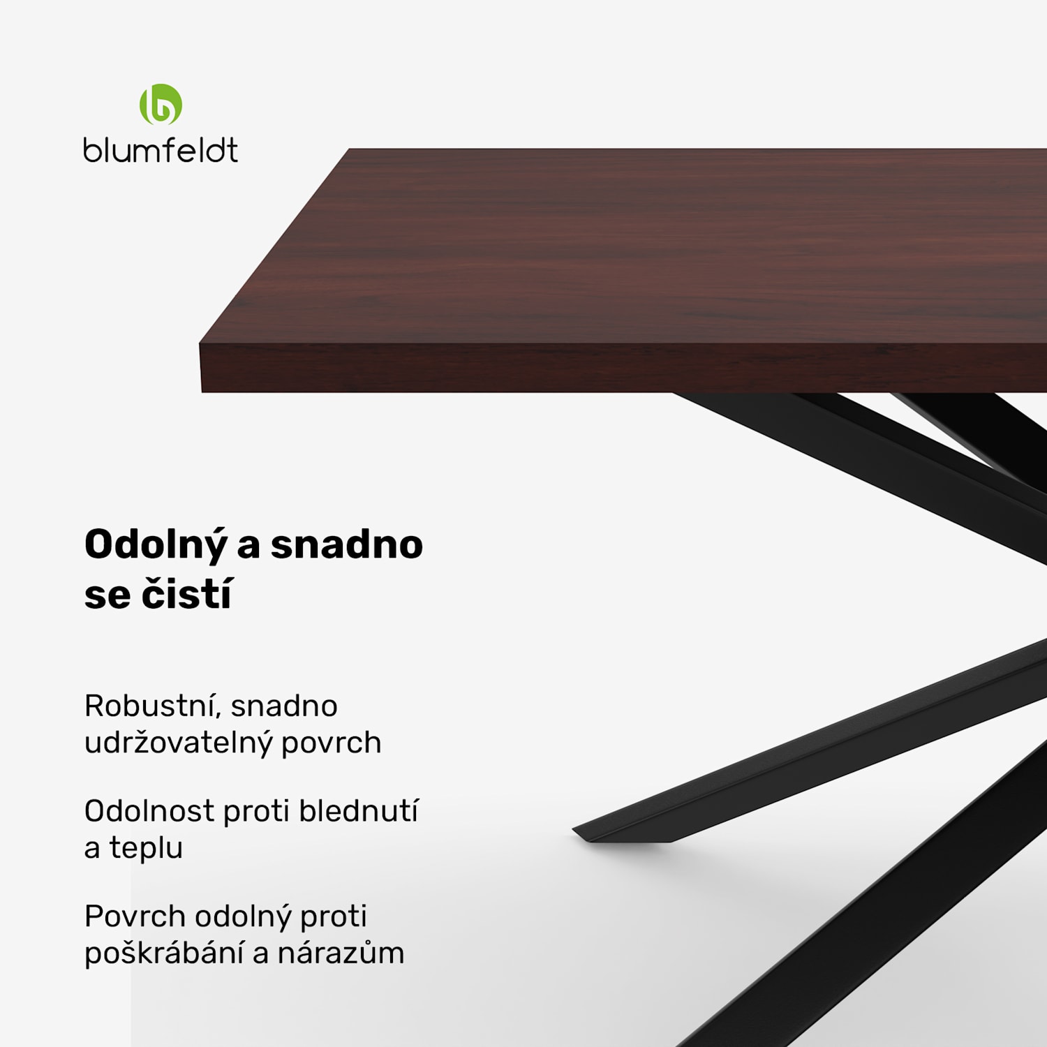 Bearsdon jídelní stůl set | deska & kovové nohy | průmyslový styl | stabilní | moderní 180 x 90 | Tmavé dřevo
