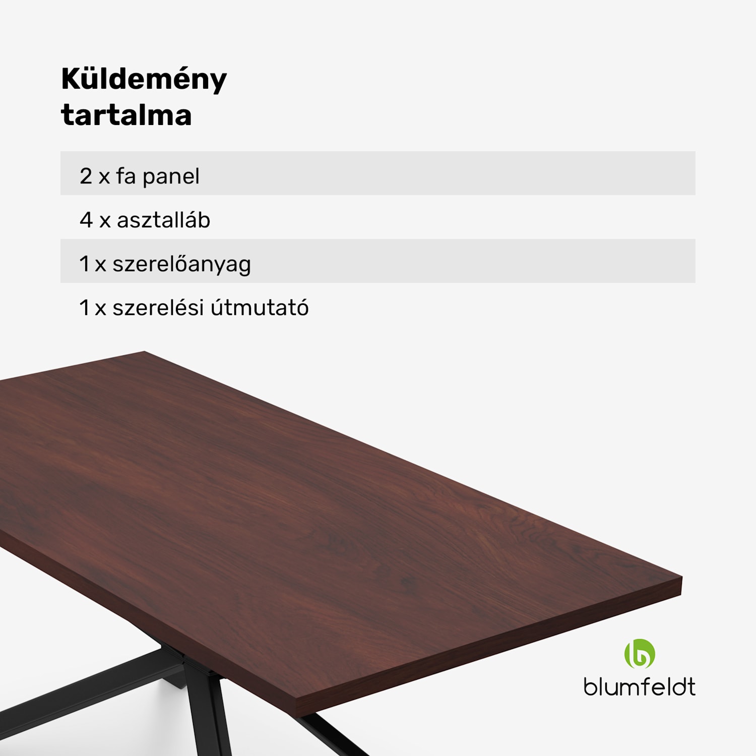 Bearsdon étkezőasztal szett | asztallap és fém asztallábak | ipari stílus | stabil | modern 180 x 90 | Sötét szürkésbarna fa