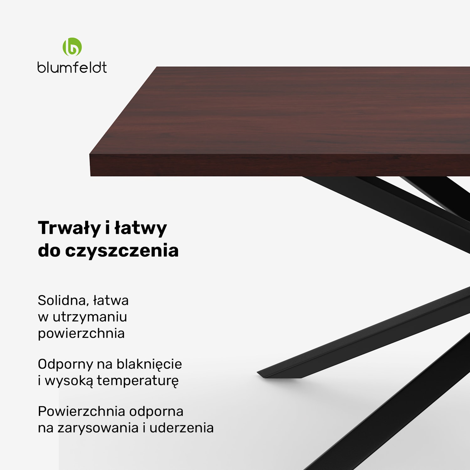 Bearsdon zestaw stołu jadalnianego | blat i metalowe nogi stołu | styl industrialny | stabilny | nowoczesny 180 x 90 | Ciemne Drewno Taupe