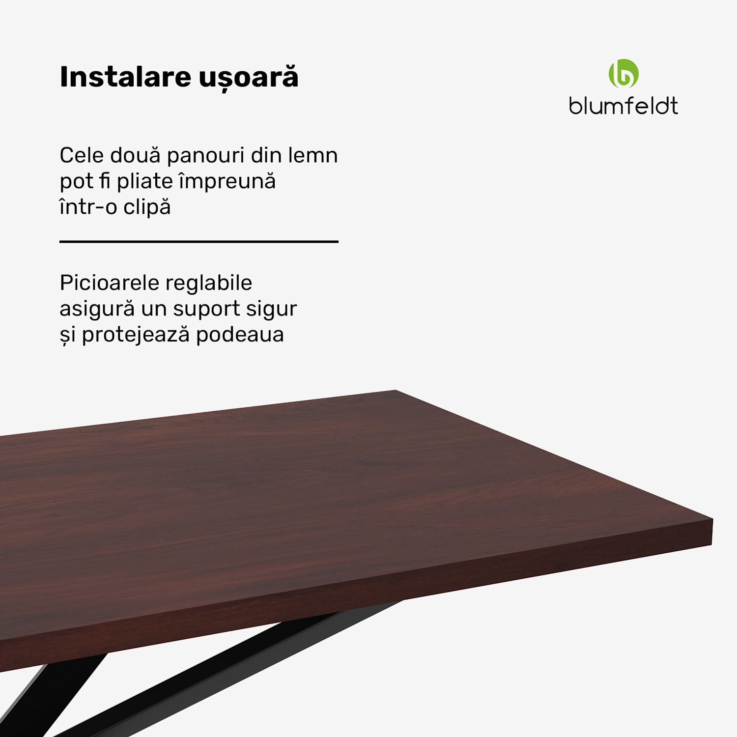 Set masă Bearsdon | Blat și picioare metalice | Stil industrial | stabil | modern 180 x 90 | Lemn închis