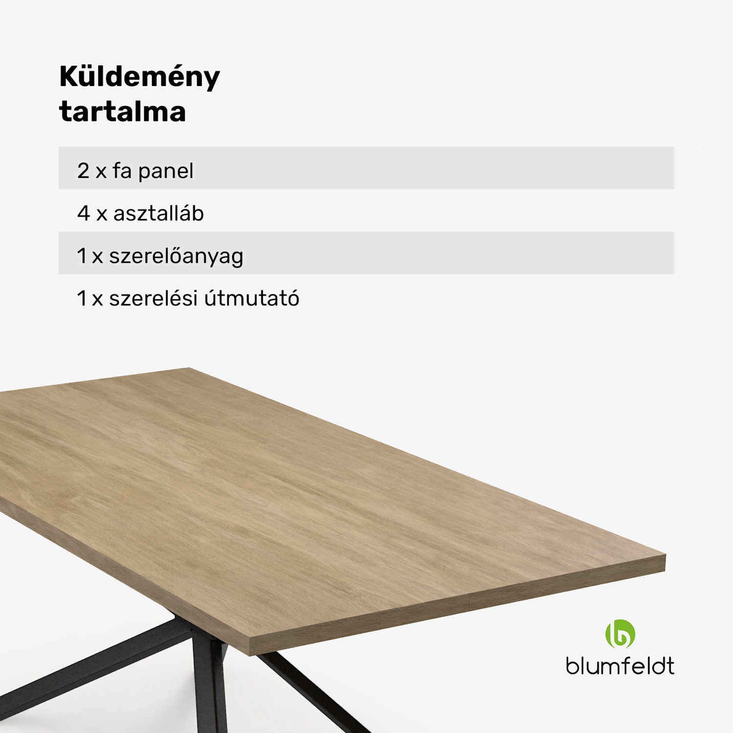 Bearsdon étkezőasztal szett | asztallap és fém asztallábak | ipari stílus | stabil | modern 200 x 100 | Fenyő