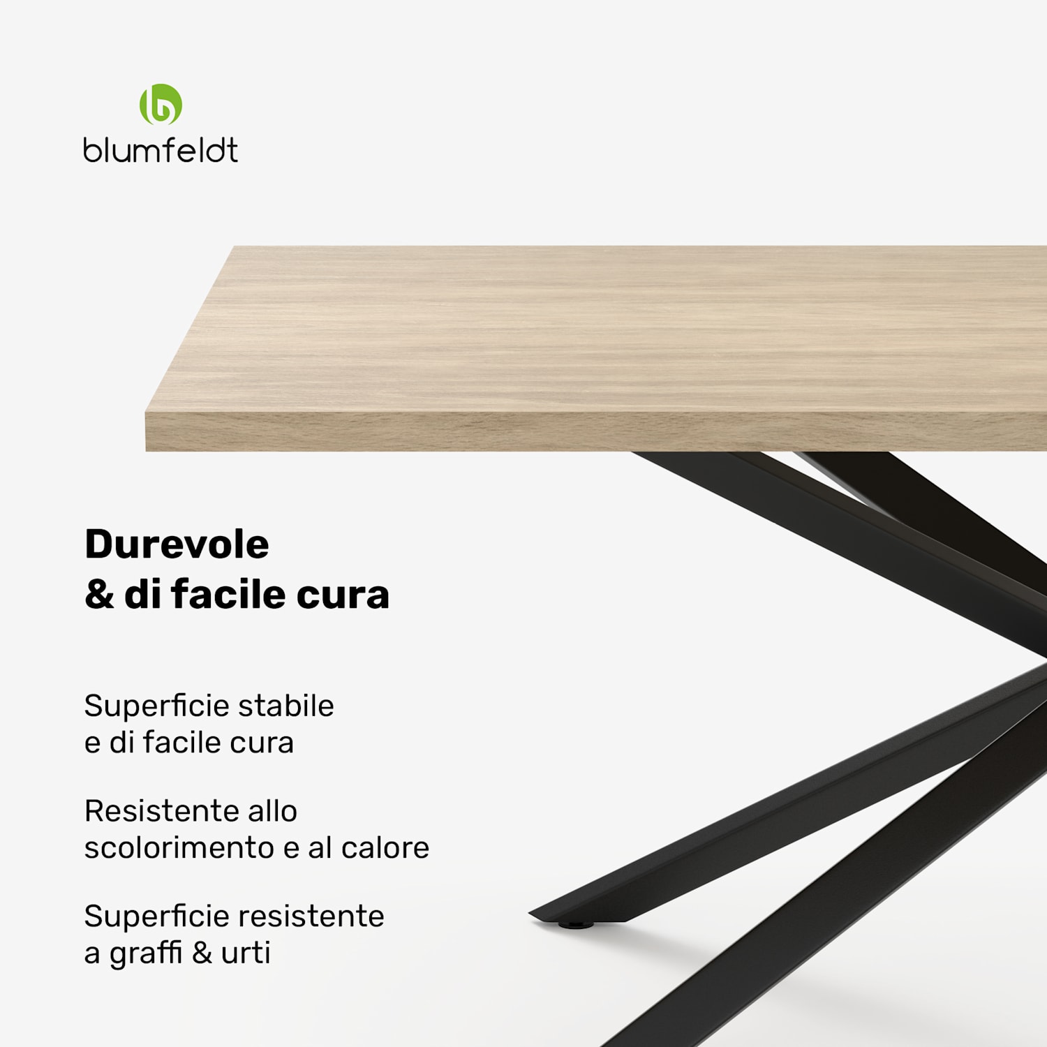Set tavolo da pranzo Bearsdon | piano tavolo e gambe in metallo | stile industriale | stabile | moderno 200 x 100 | Pino