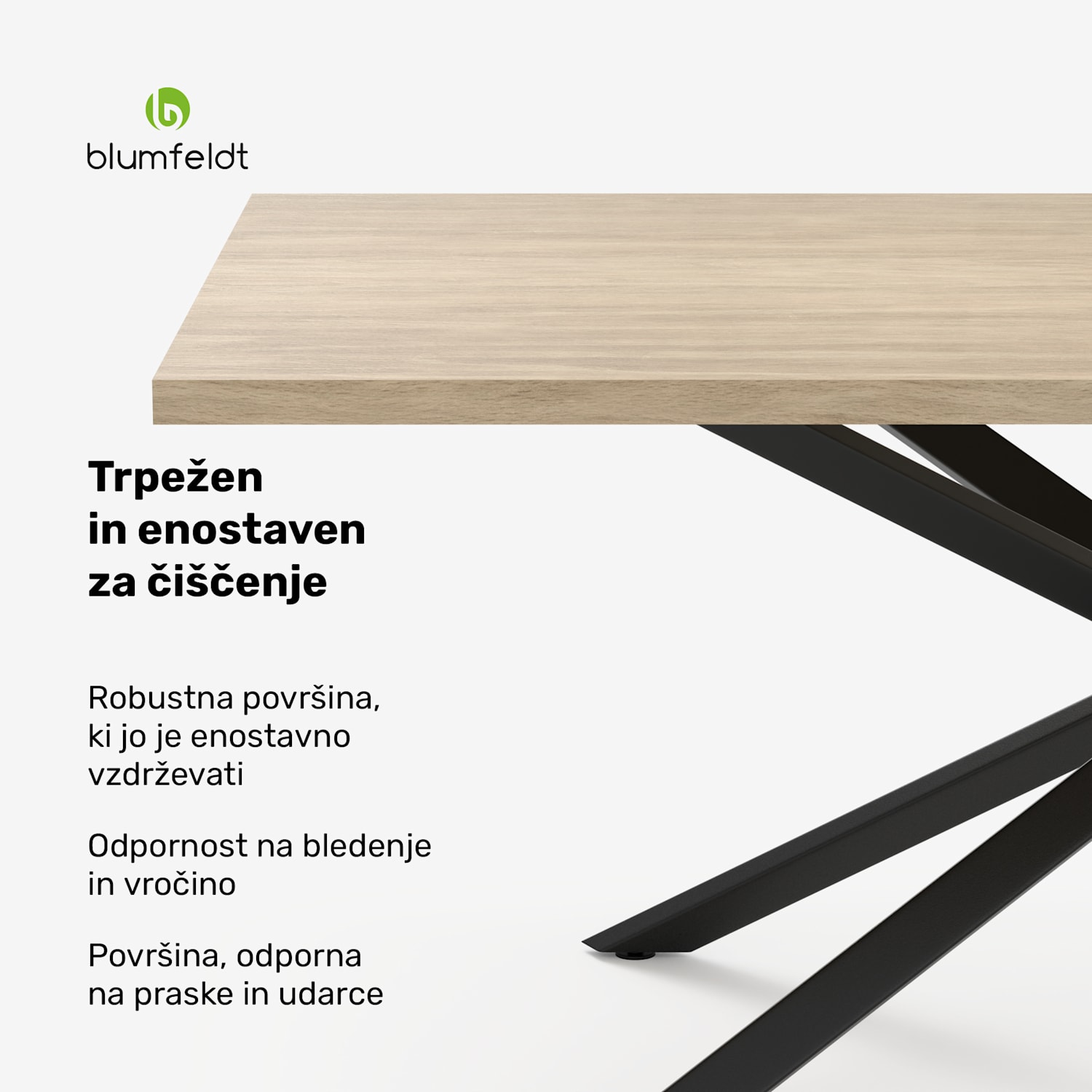 Bearsdon jedilna miza komplet | plošča in kovinske noge | industrijski slog | stabilno | moderno 200 x 100 | Borovec