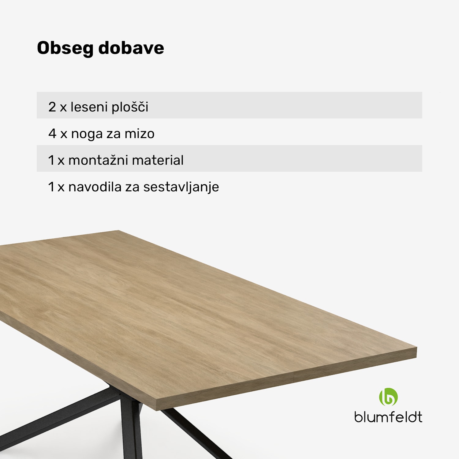 Bearsdon jedilna miza komplet | plošča in kovinske noge | industrijski slog | stabilno | moderno 200 x 100 | Borovec