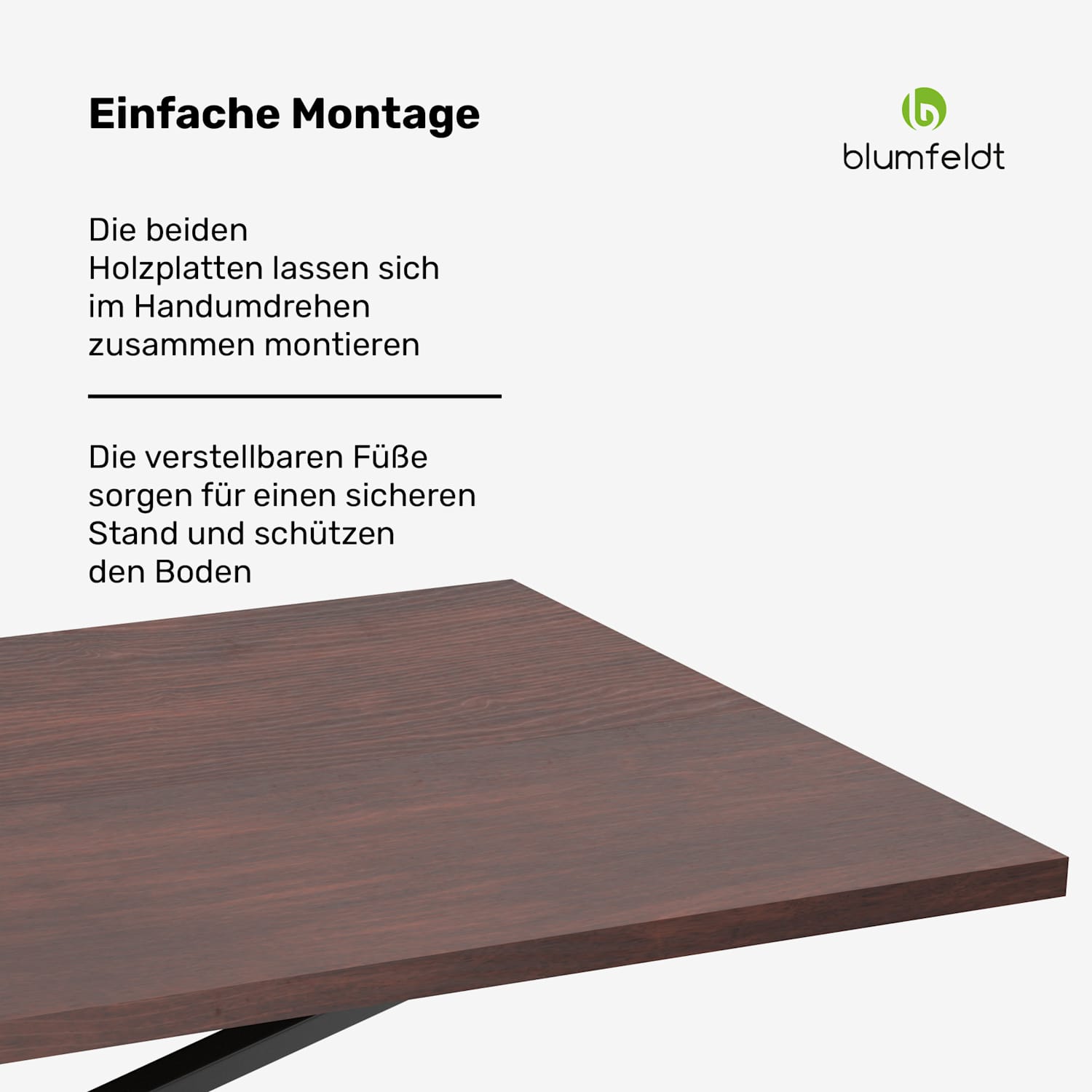 Bearsdon Esstisch Set | Tischplatte & Metall-Tischbeine | Industrial Style | stabil | modern 200 x 100 | Teakholz