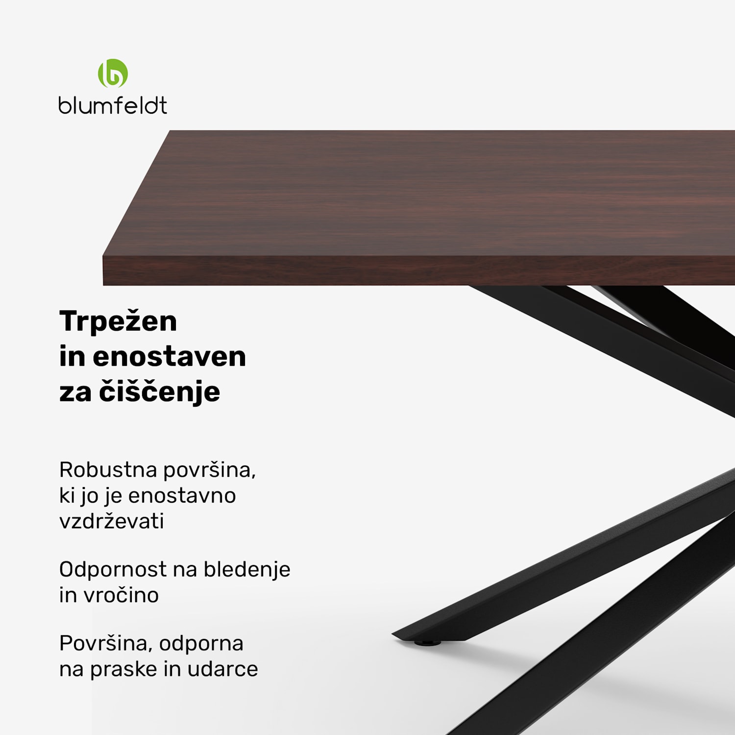 Bearsdon jedilna miza komplet | plošča in kovinske noge | industrijski slog | stabilno | moderno 200 x 100 | Tik