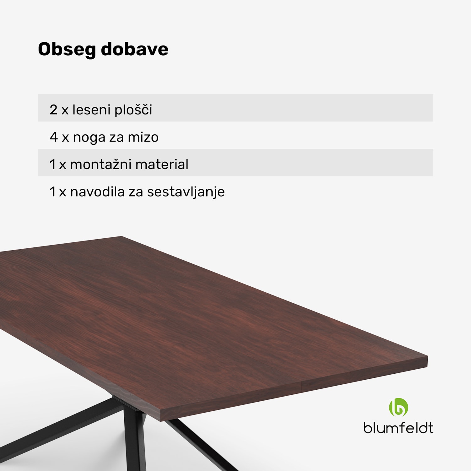 Bearsdon jedilna miza komplet | plošča in kovinske noge | industrijski slog | stabilno | moderno 200 x 100 | Tik