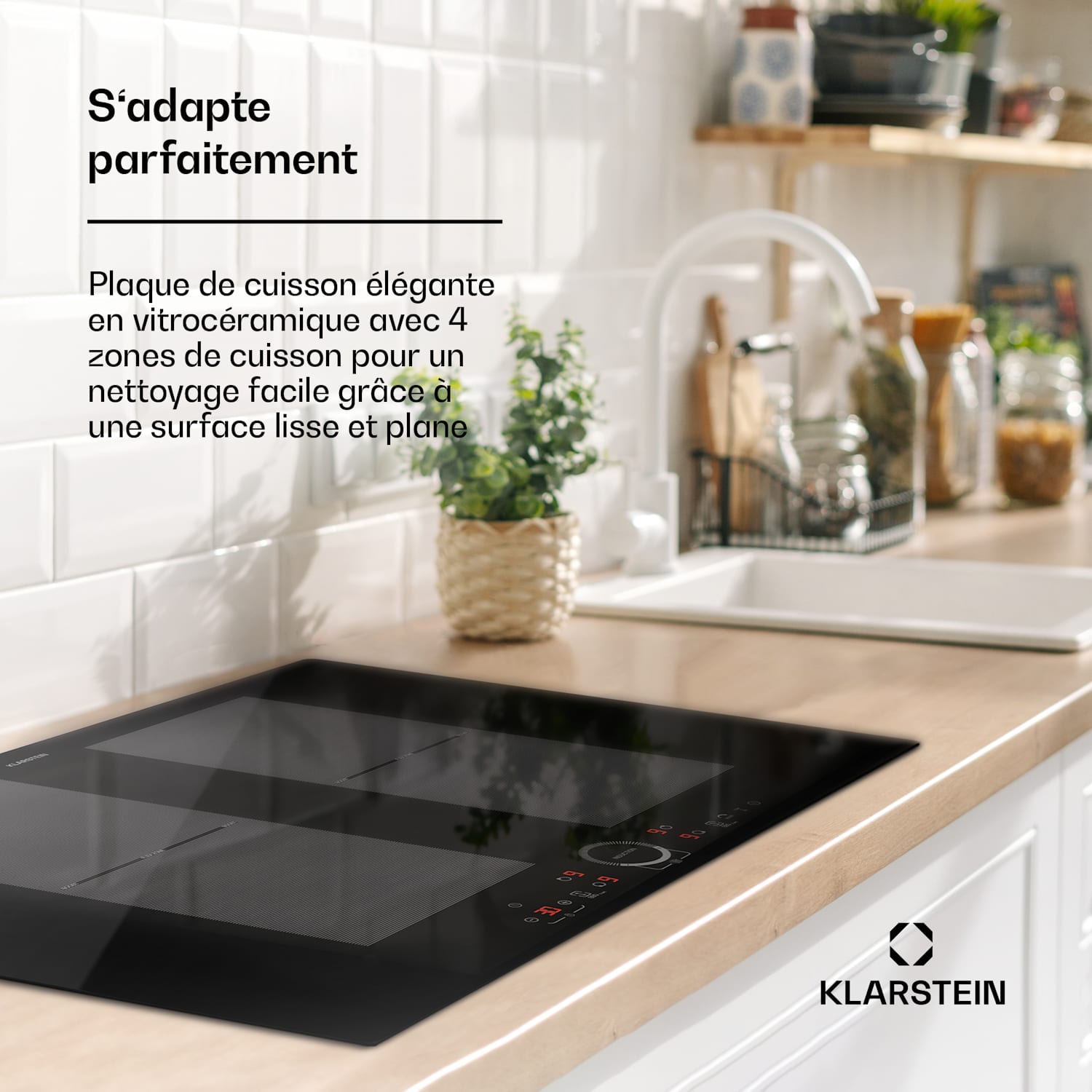 Gourmet-Duo | Hotte aspirante & table de cuisson à induction | puissant & moderne 