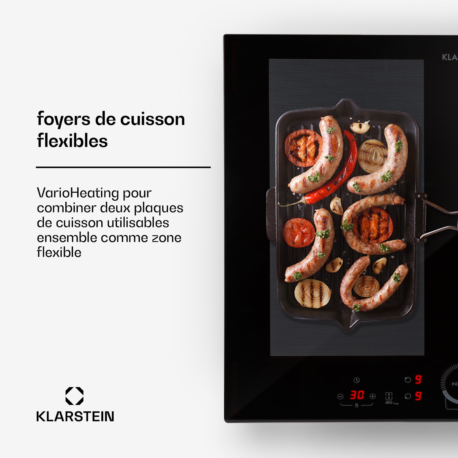 Gourmet-Duo | Hotte aspirante & table de cuisson à induction | puissant & moderne 