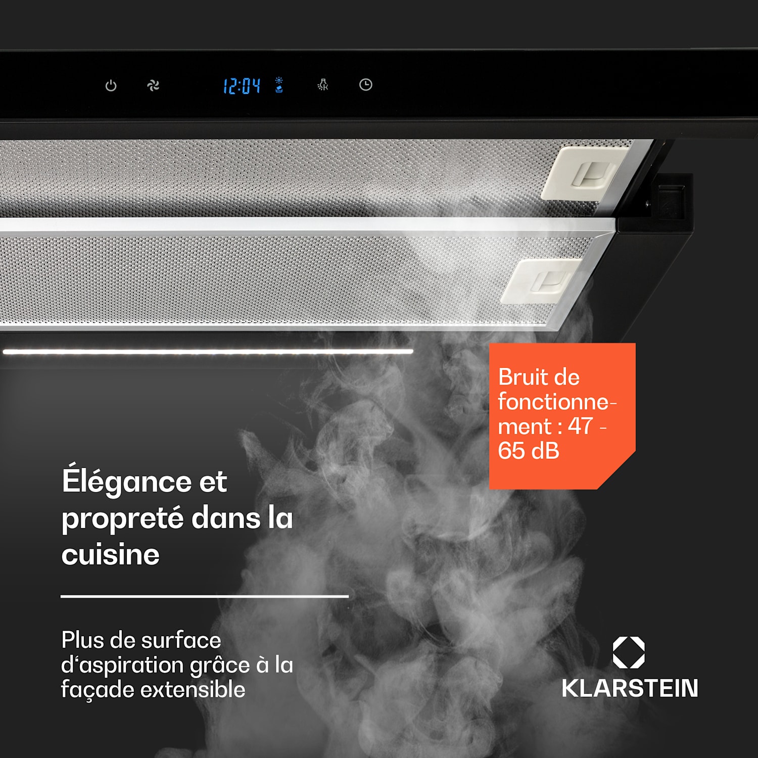 Gourmet-Duo | Hotte aspirante & table de cuisson à induction | puissant & moderne 